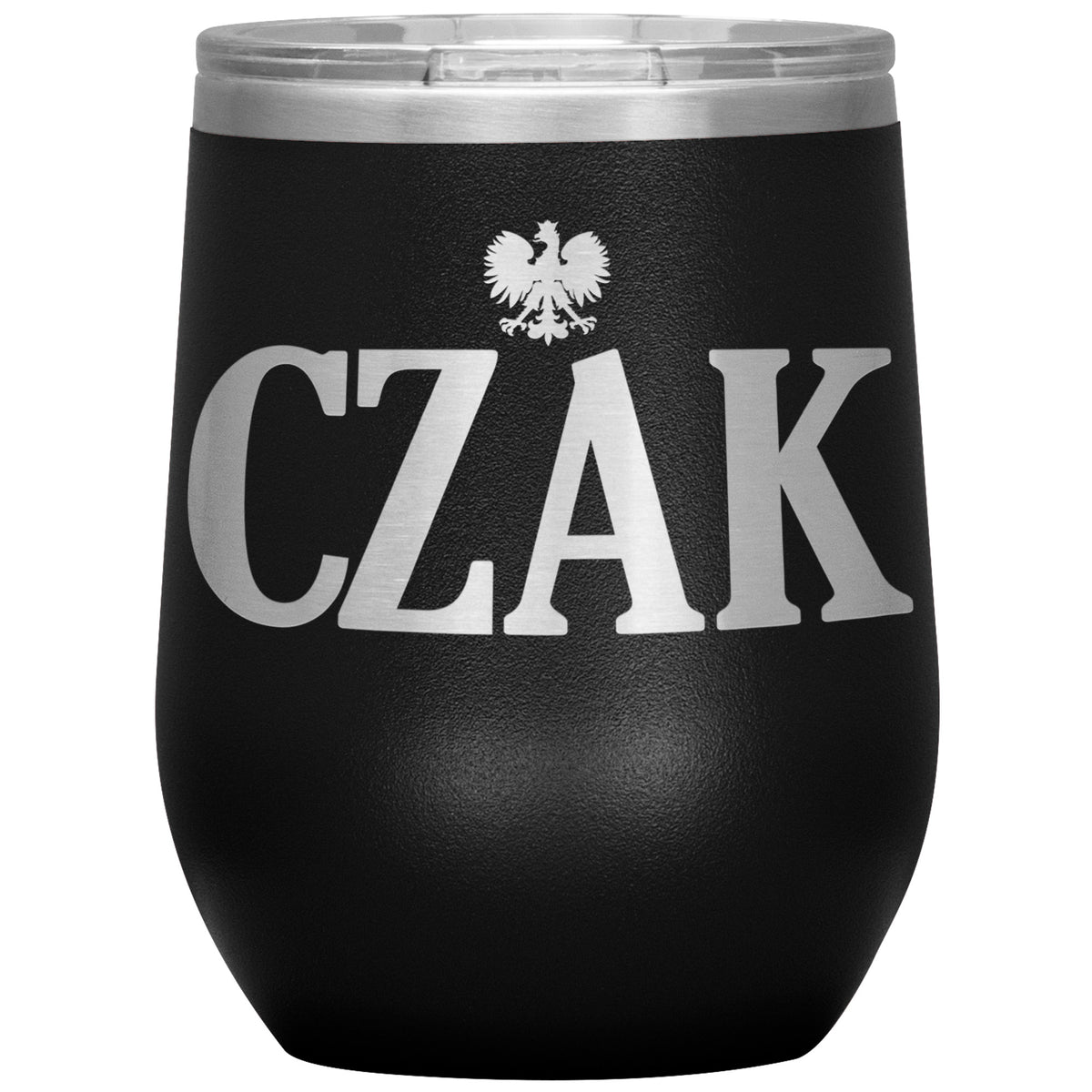 Polish Surnames Ending In CZAK Insulated Wine Tumbler Tumblers teelaunch Black  