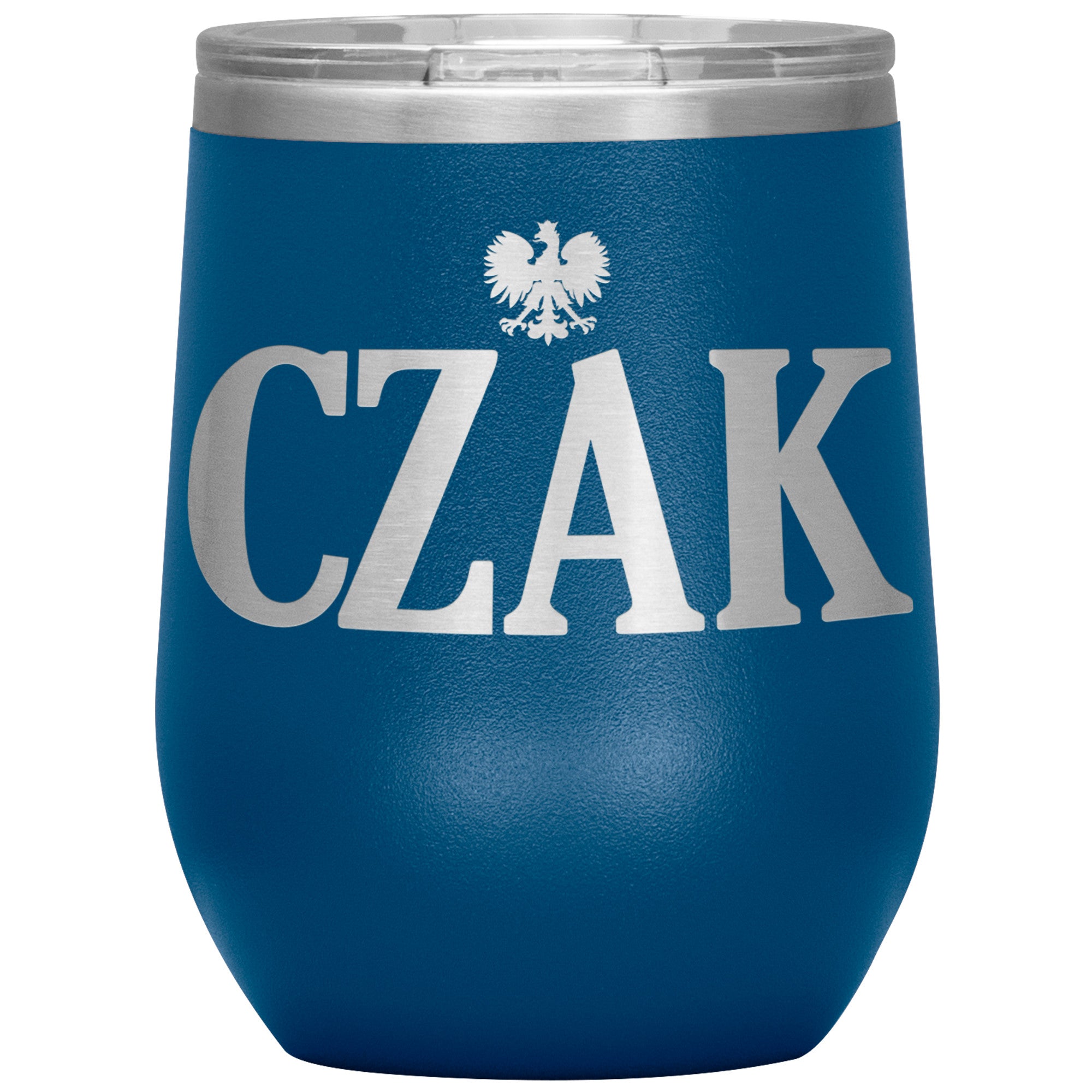 Polish Surnames Ending In CZAK Insulated Wine Tumbler Tumblers teelaunch Blue  