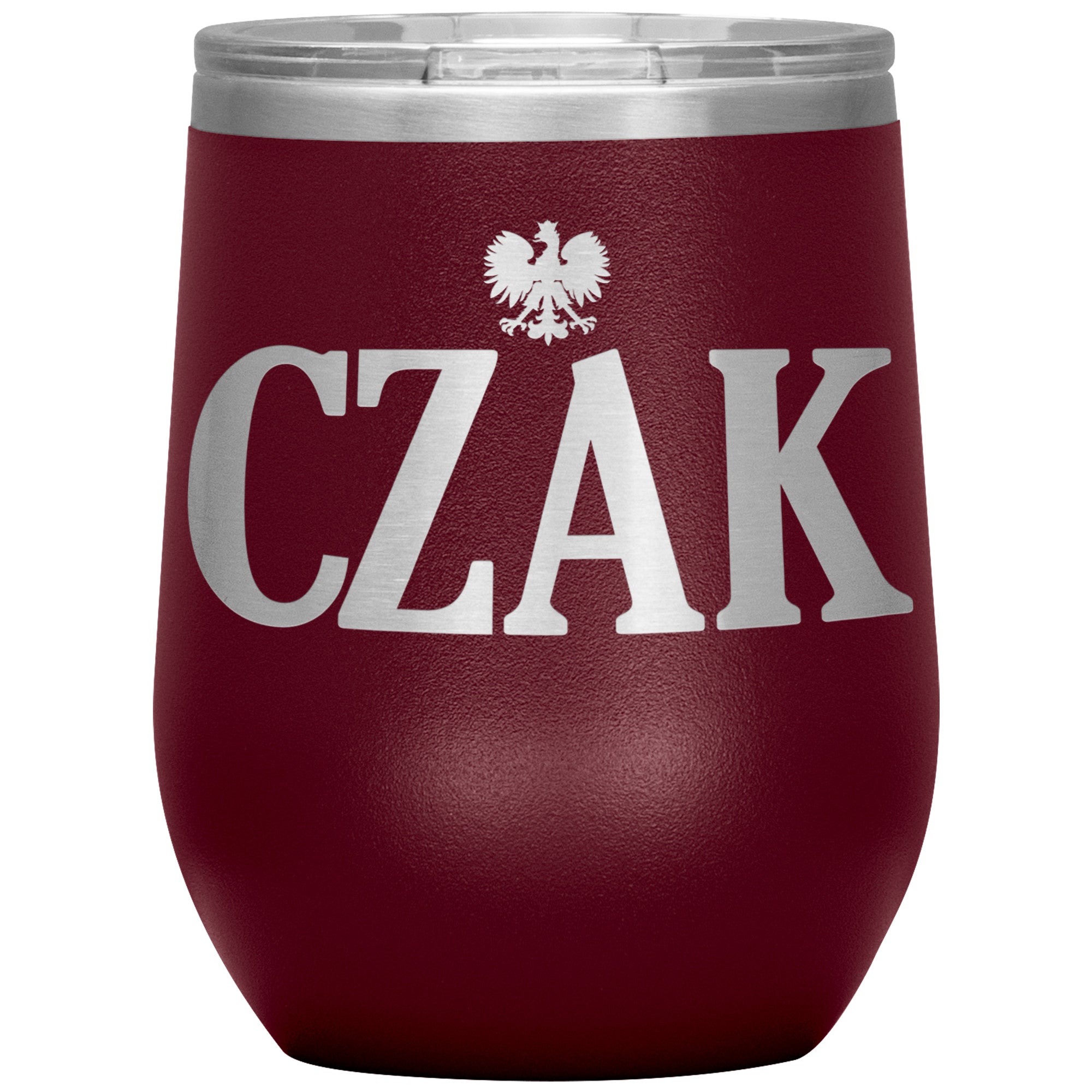 Polish Surnames Ending In CZAK Insulated Wine Tumbler Tumblers teelaunch Maroon  