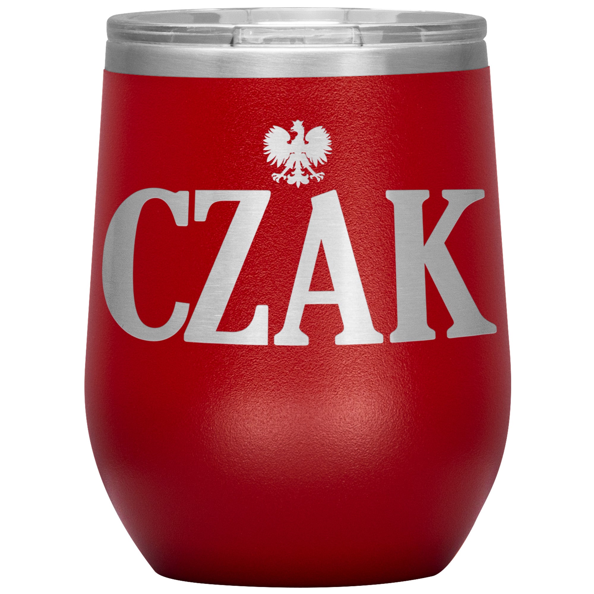 Polish Surnames Ending In CZAK Insulated Wine Tumbler Tumblers teelaunch Red  