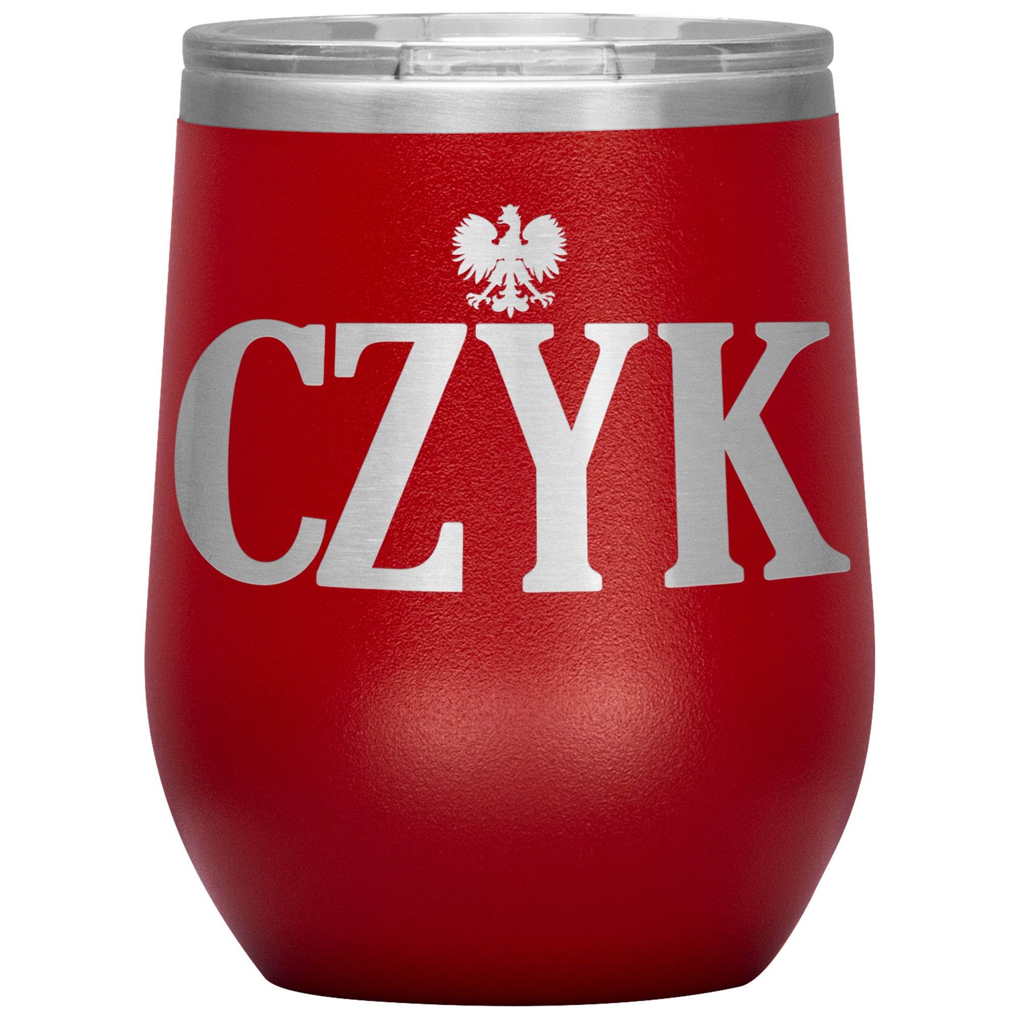 Polish Surnames Ending In CZYK Insulated Wine Tumbler Tumblers teelaunch Red  