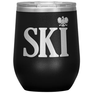 Polish Surnames Ending In SKI Insulated Wine Tumbler - Black - Polish Shirt Store
