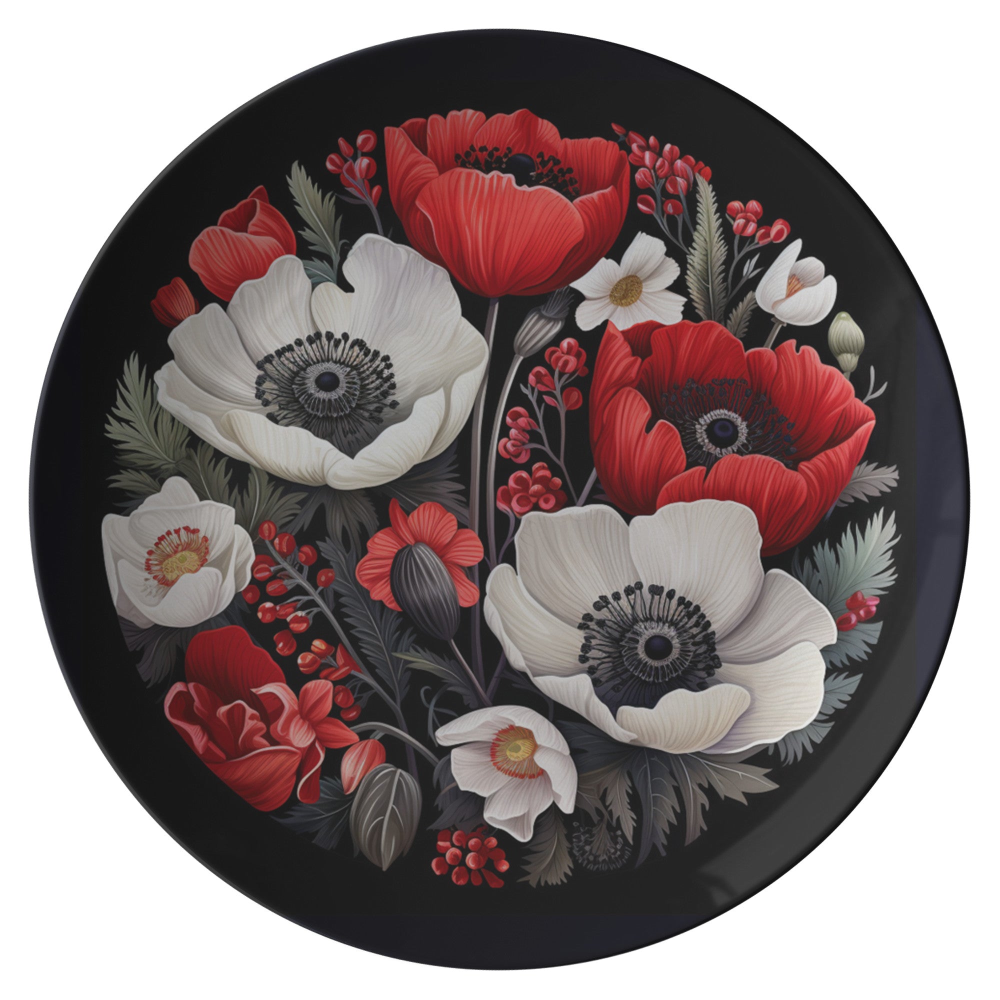 Poppies, Crocus Scepusiensis and Chicory Plate Kitchenware teelaunch   