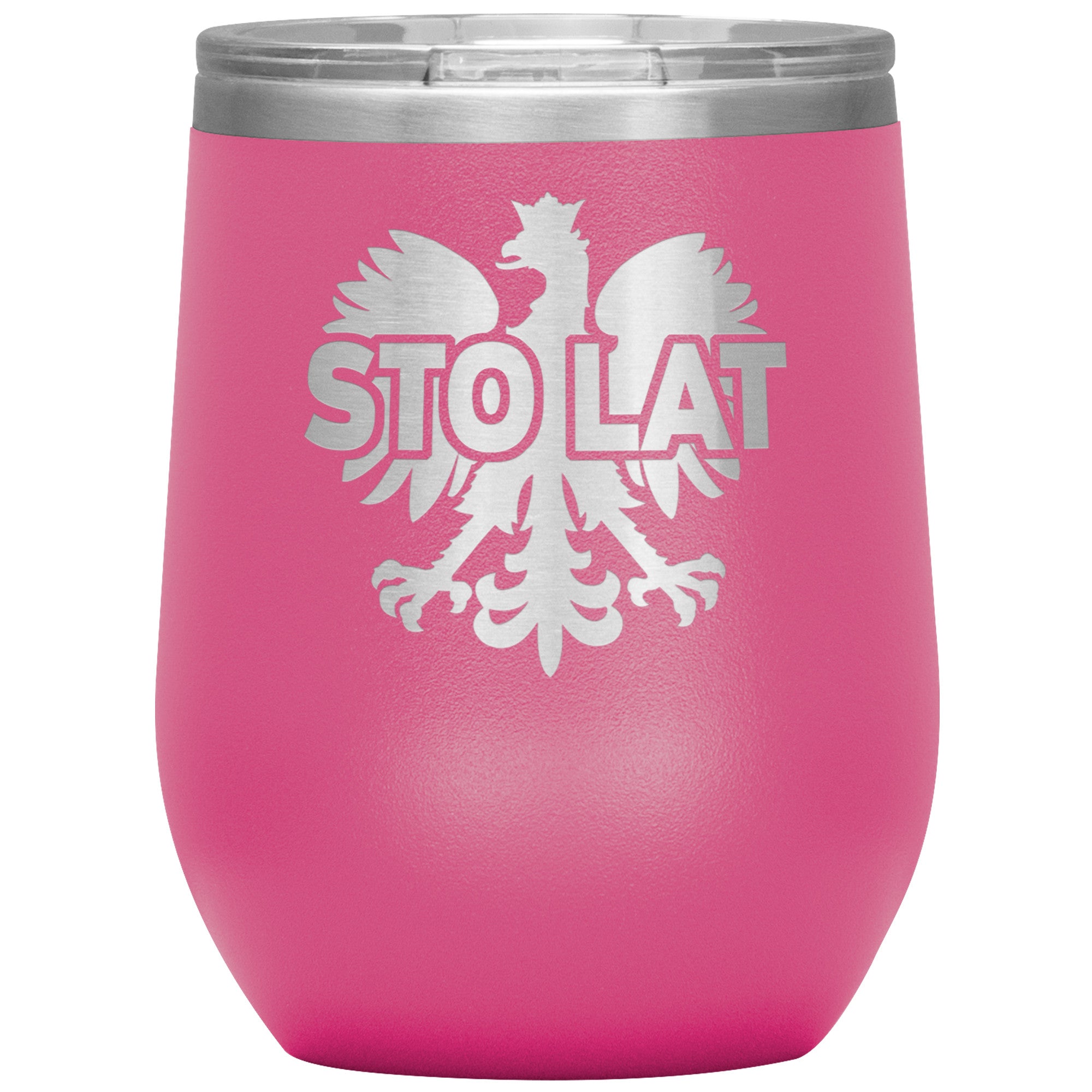 Sto Lat Insulated Wine Tumbler Tumblers teelaunch Pink  