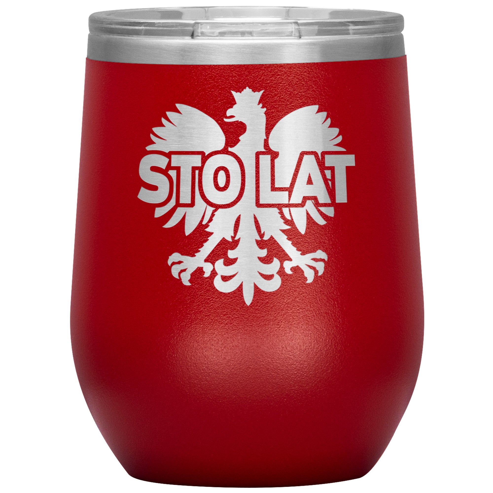 Sto Lat Insulated Wine Tumbler Tumblers teelaunch Red  