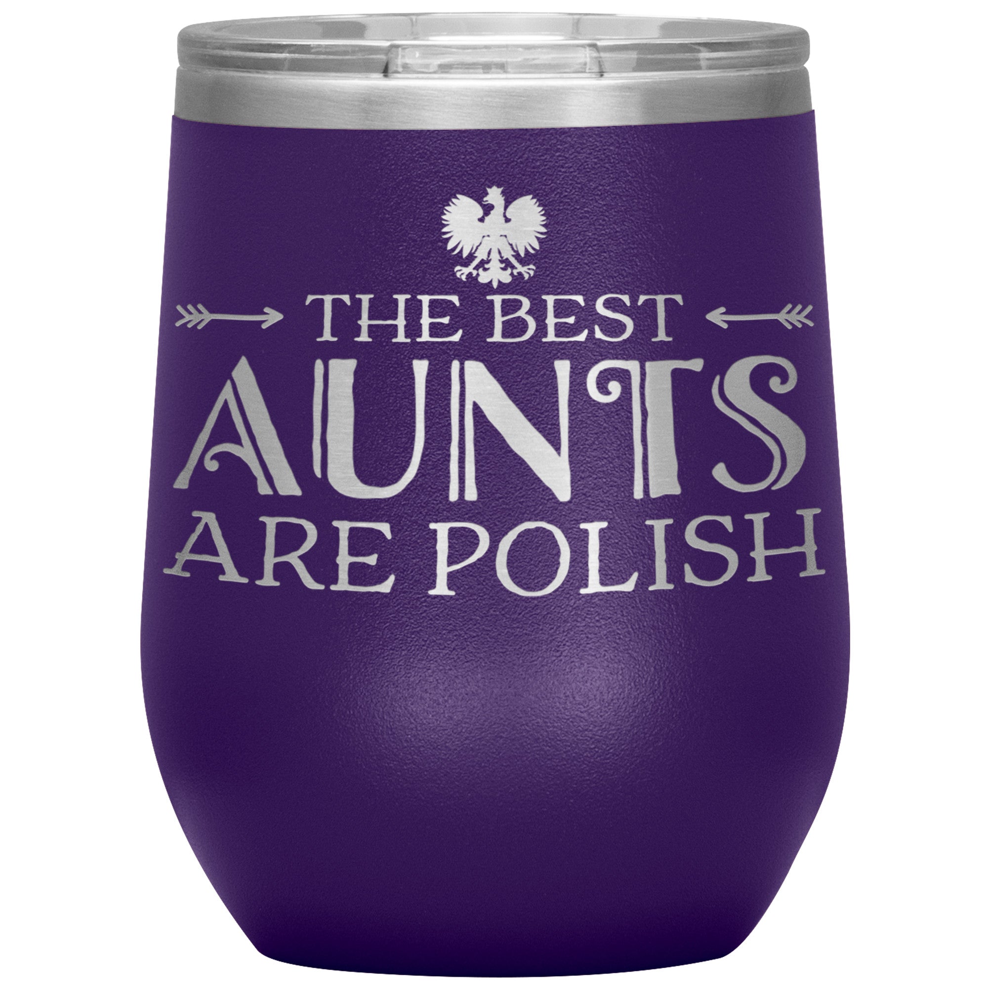 The Best Aunts Are Polish Insulated Wine Tumbler Tumblers teelaunch Purple  