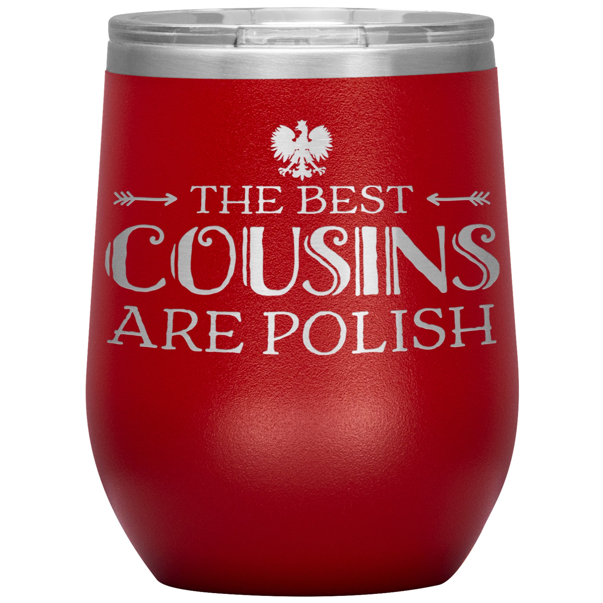 The Best Cousins Are Polish Insulated Wine Tumbler Tumblers teelaunch Red  