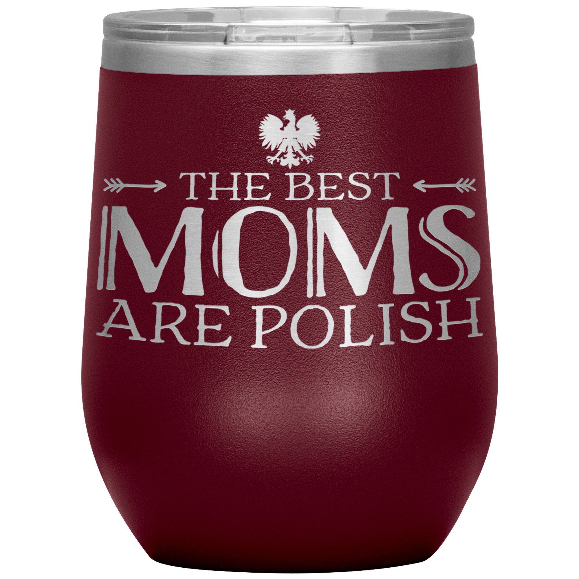 The Best Moms Are Polish Insulated Wine Tumbler Tumblers teelaunch Maroon  