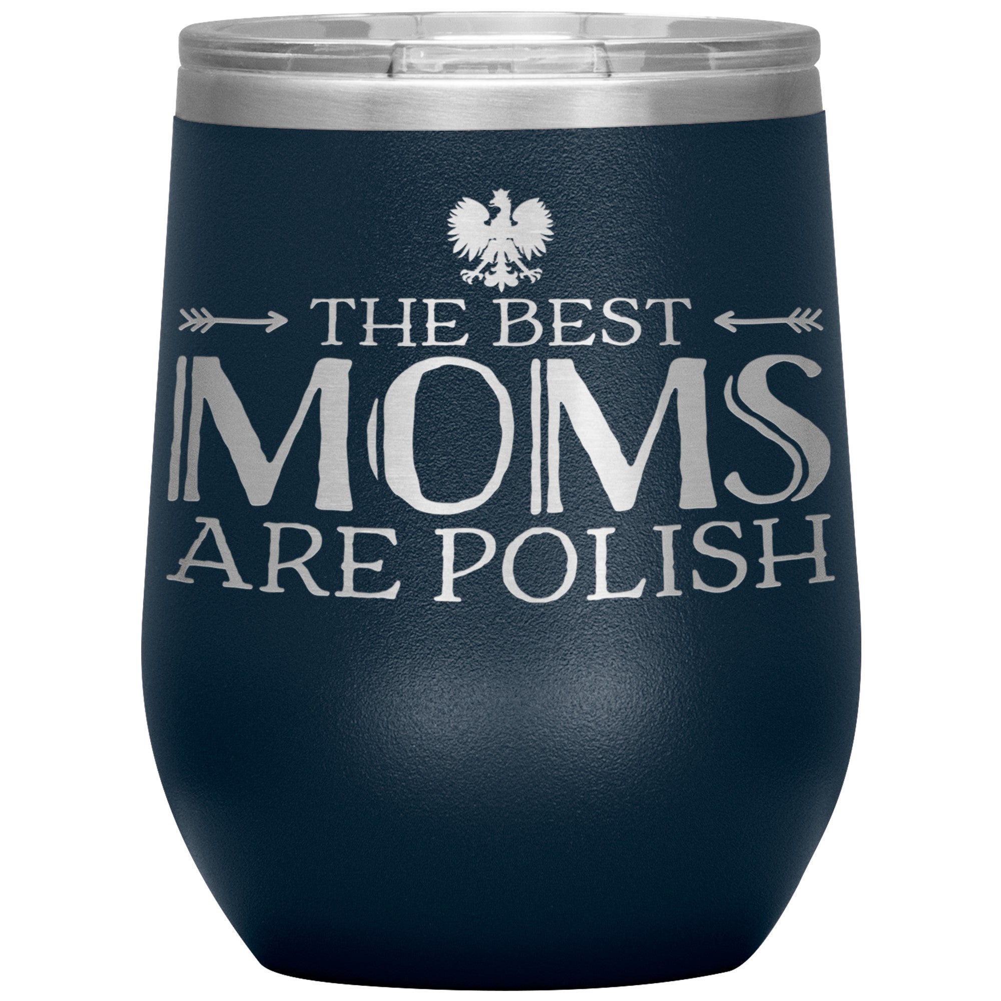 The Best Moms Are Polish Insulated Wine Tumbler Tumblers teelaunch Navy  