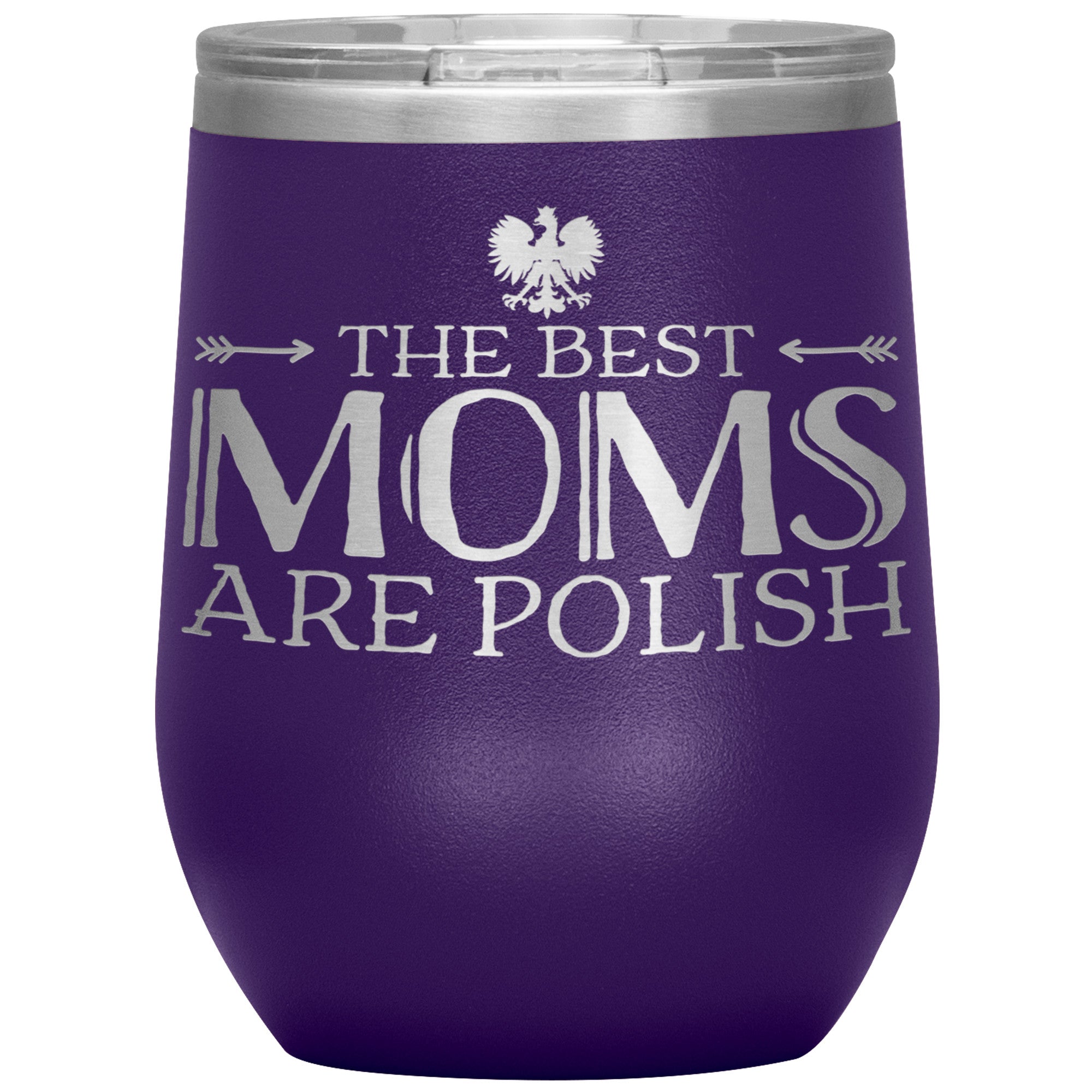 The Best Moms Are Polish Insulated Wine Tumbler Tumblers teelaunch Purple  
