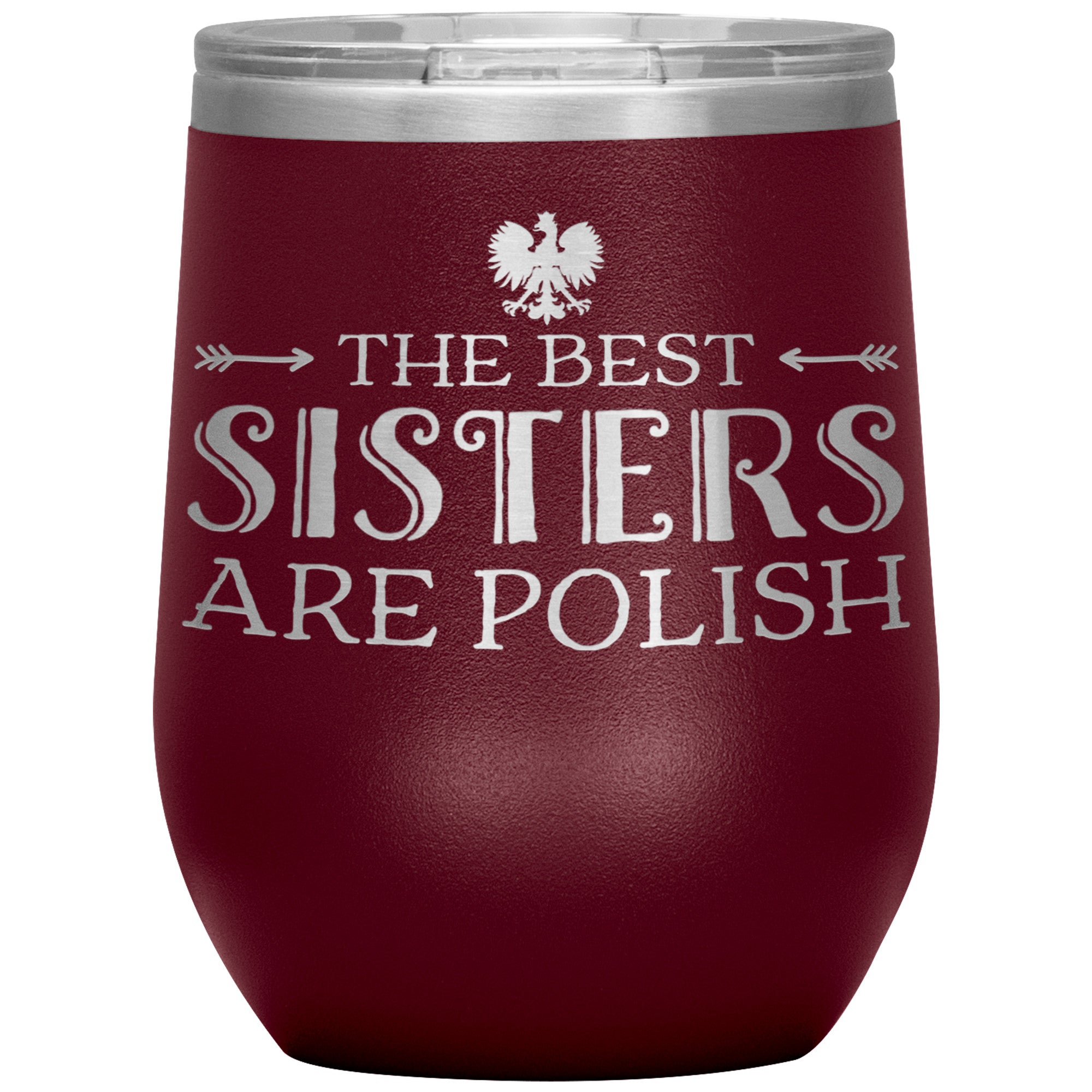 The Best Sisters Are Polish Insulated Wine Tumbler Tumblers teelaunch Maroon  