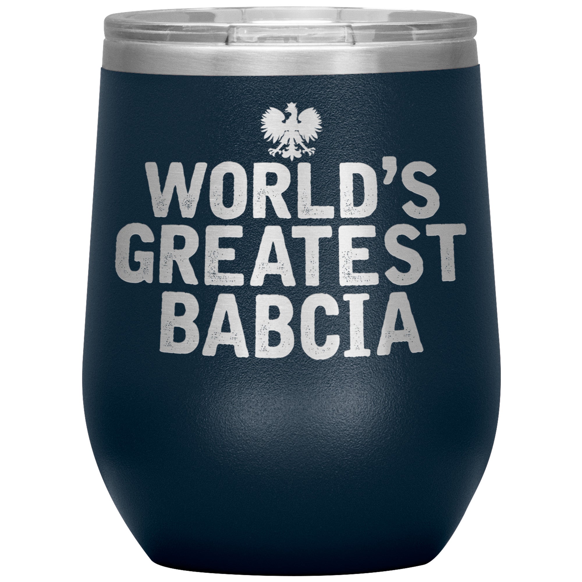World's Greatest Babcia Insulated Wine Tumbler Tumblers teelaunch Navy  