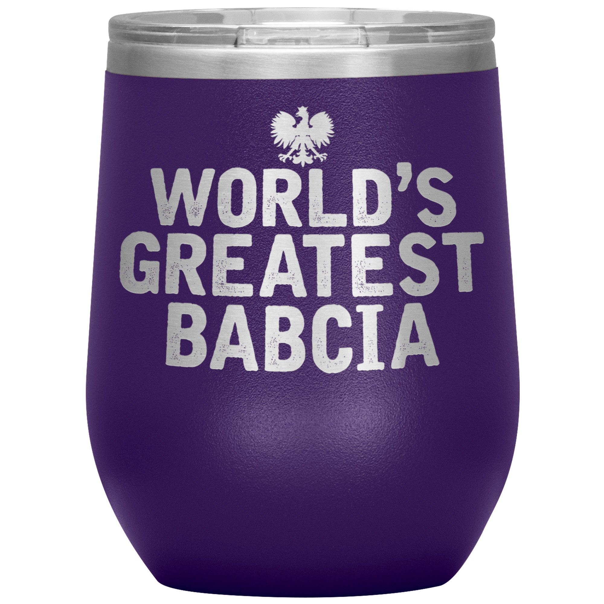 World's Greatest Babcia Insulated Wine Tumbler Tumblers teelaunch Purple  