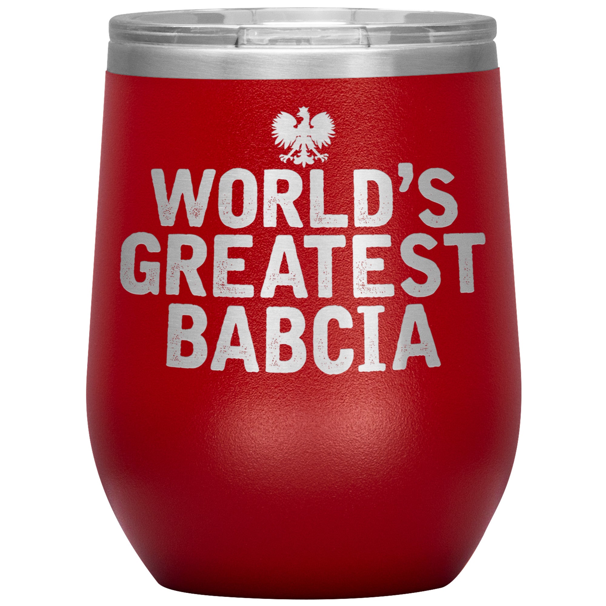 World's Greatest Babcia Insulated Wine Tumbler Tumblers teelaunch Red  