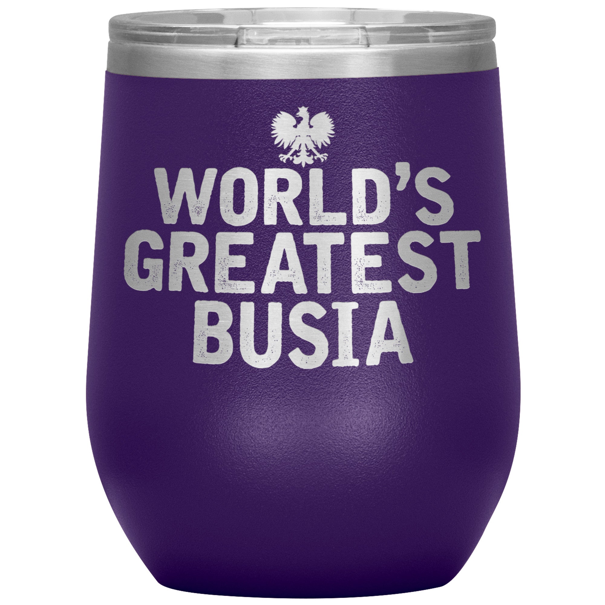 World's Greatest Busia Insulated Wine Tumbler Tumblers teelaunch Purple  