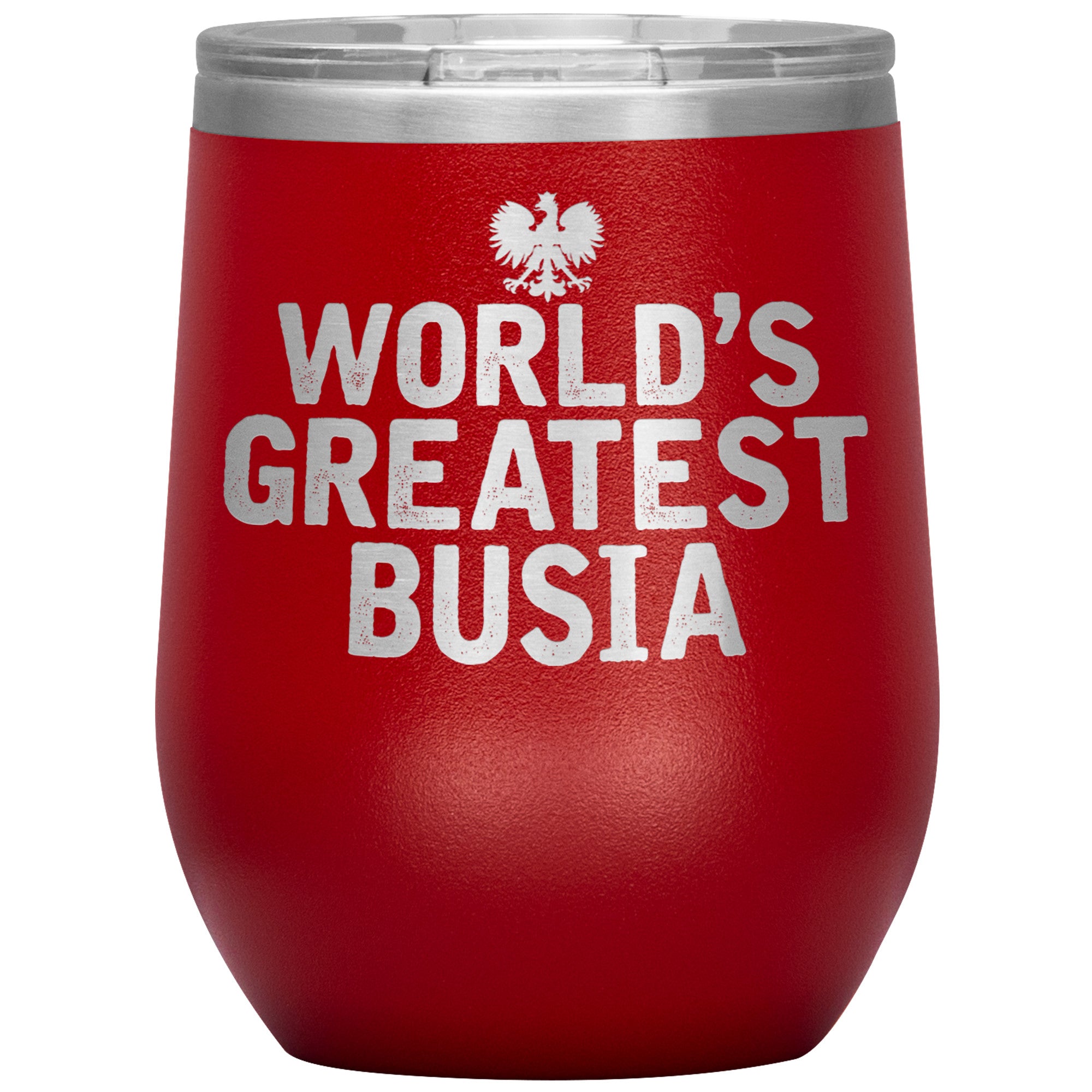 World's Greatest Busia Insulated Wine Tumbler Tumblers teelaunch Red  
