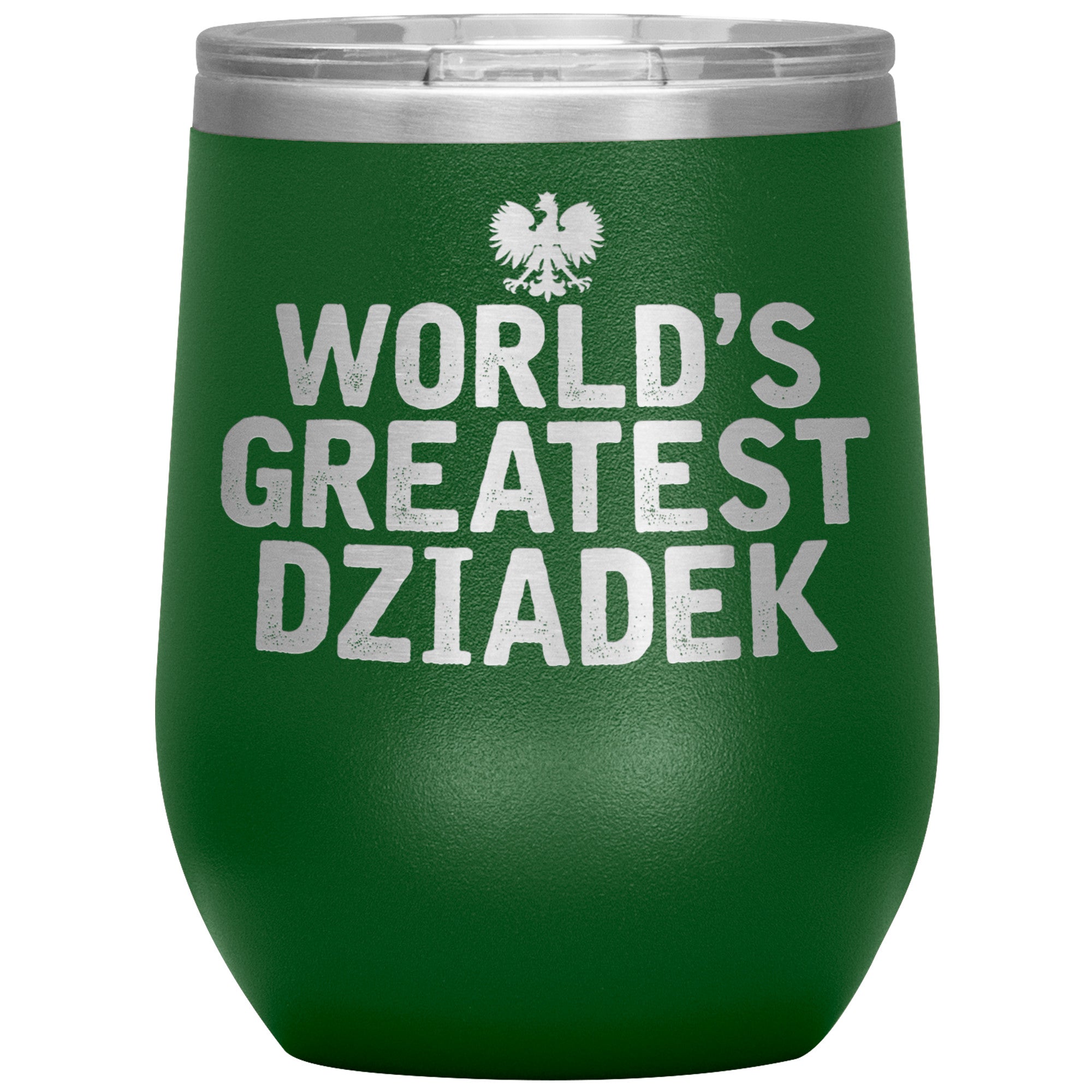 World's Greatest Dziadek Insulated Wine Tumbler Tumblers teelaunch Green  