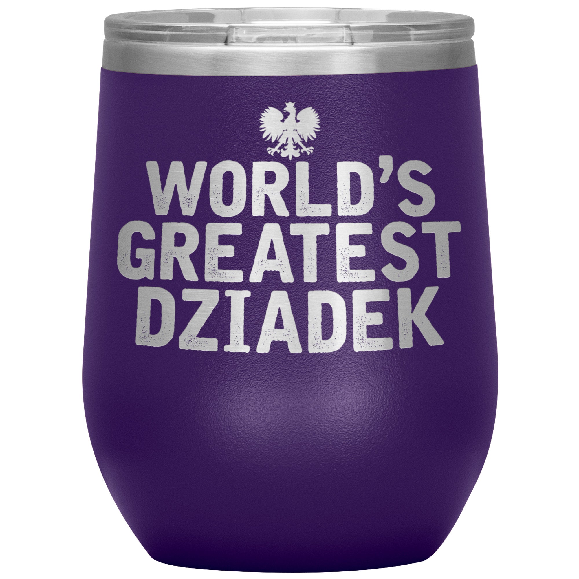 World's Greatest Dziadek Insulated Wine Tumbler Tumblers teelaunch Purple  