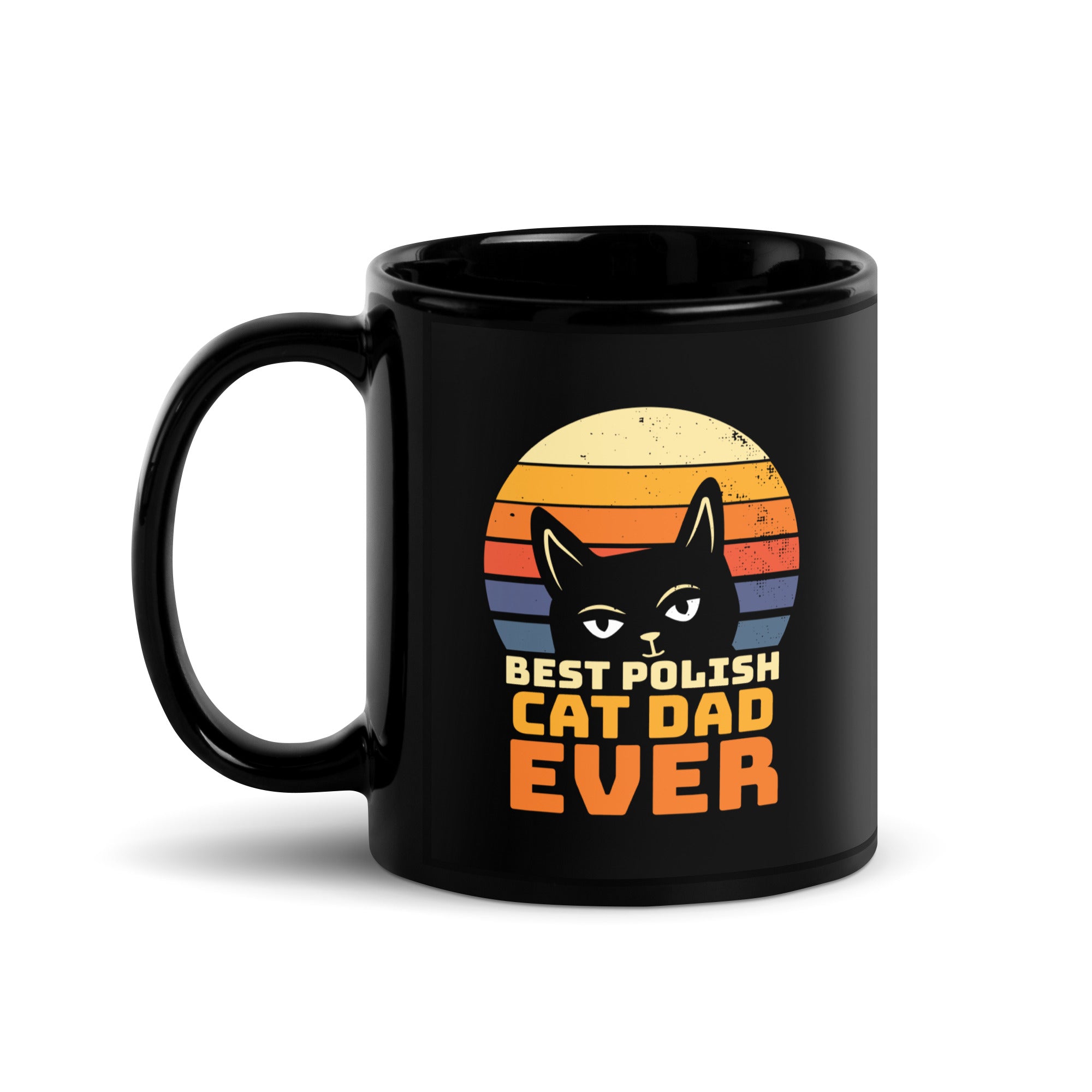 Best Polish Cat Dad Ever Black Glossy Mug  Polish Shirt Store 11 oz  