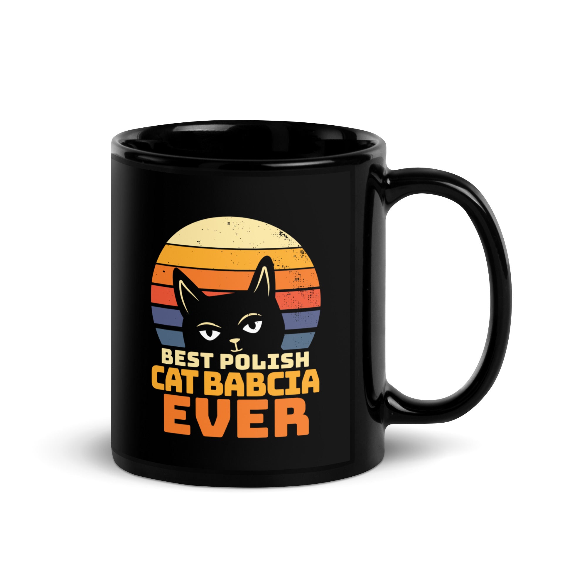 Best Polish Cat Babcia Ever Black Glossy Mug  Polish Shirt Store   