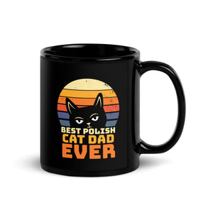 Best Polish Cat Dad Ever Black Glossy Mug -  - Polish Shirt Store