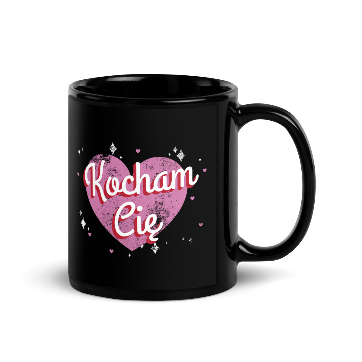 Kocham Cie Black Glossy Mug  Polish Shirt Store   