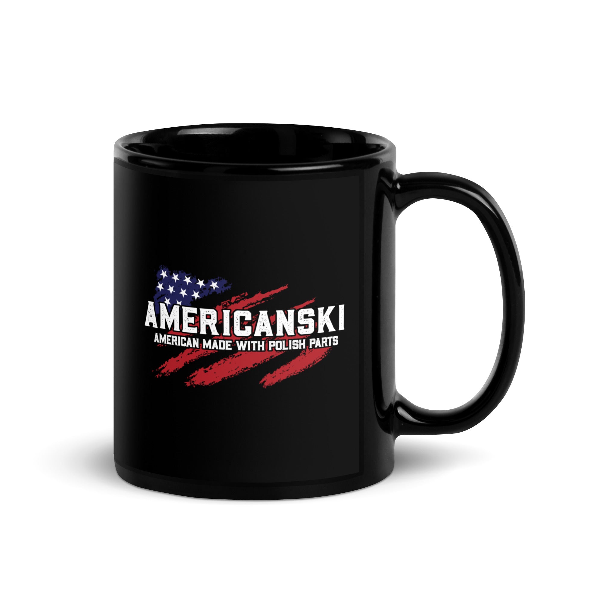 Americanski Black Glossy Mug  Polish Shirt Store   