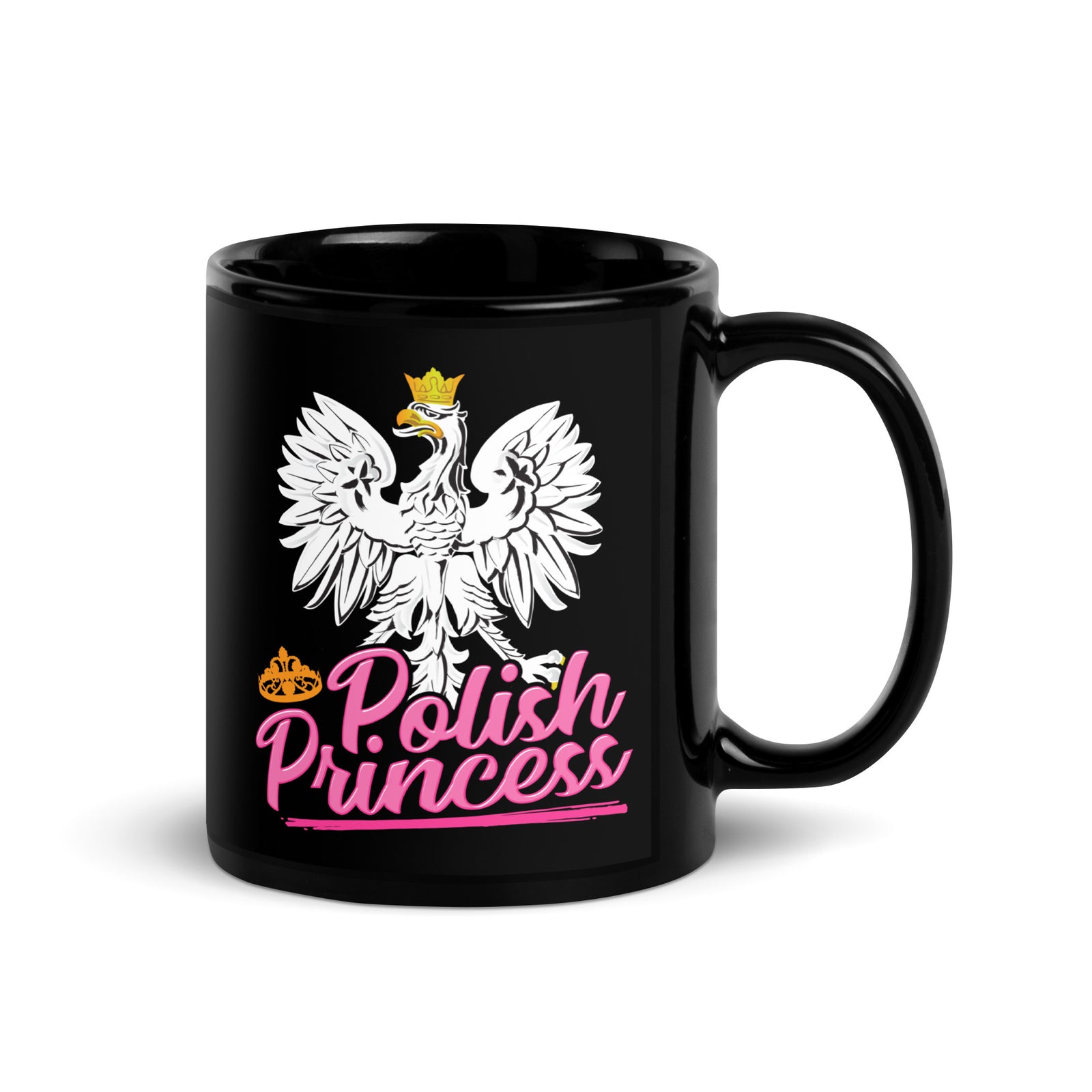 Polish Princess Black Glossy Mug  Polish Shirt Store   