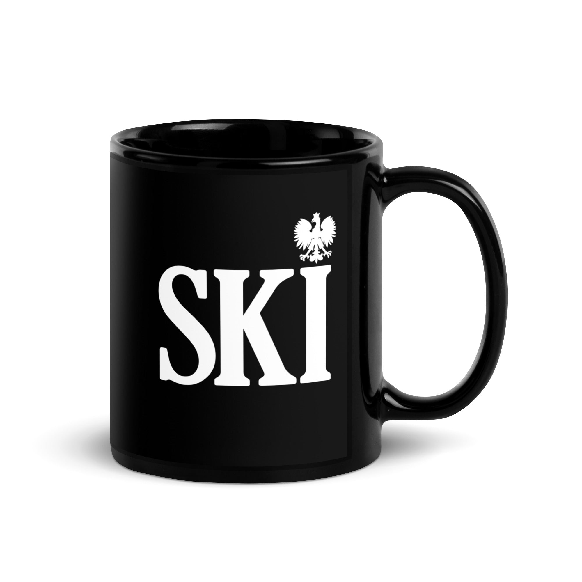 SKI Polish Surname Black Glossy Mug  Polish Shirt Store   