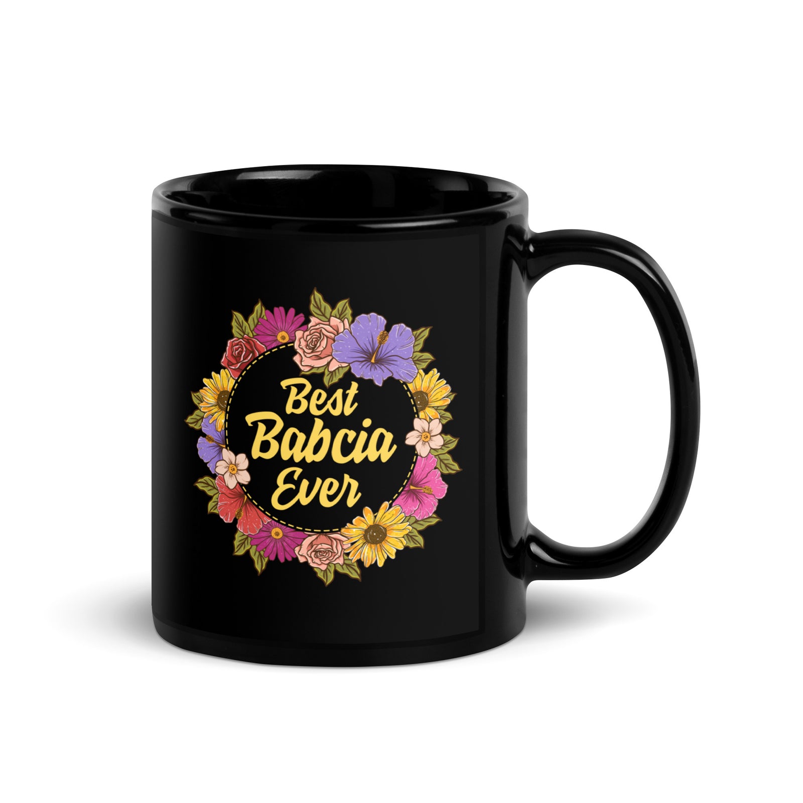 Best Babcia Ever Black Glossy Mug  Polish Shirt Store   