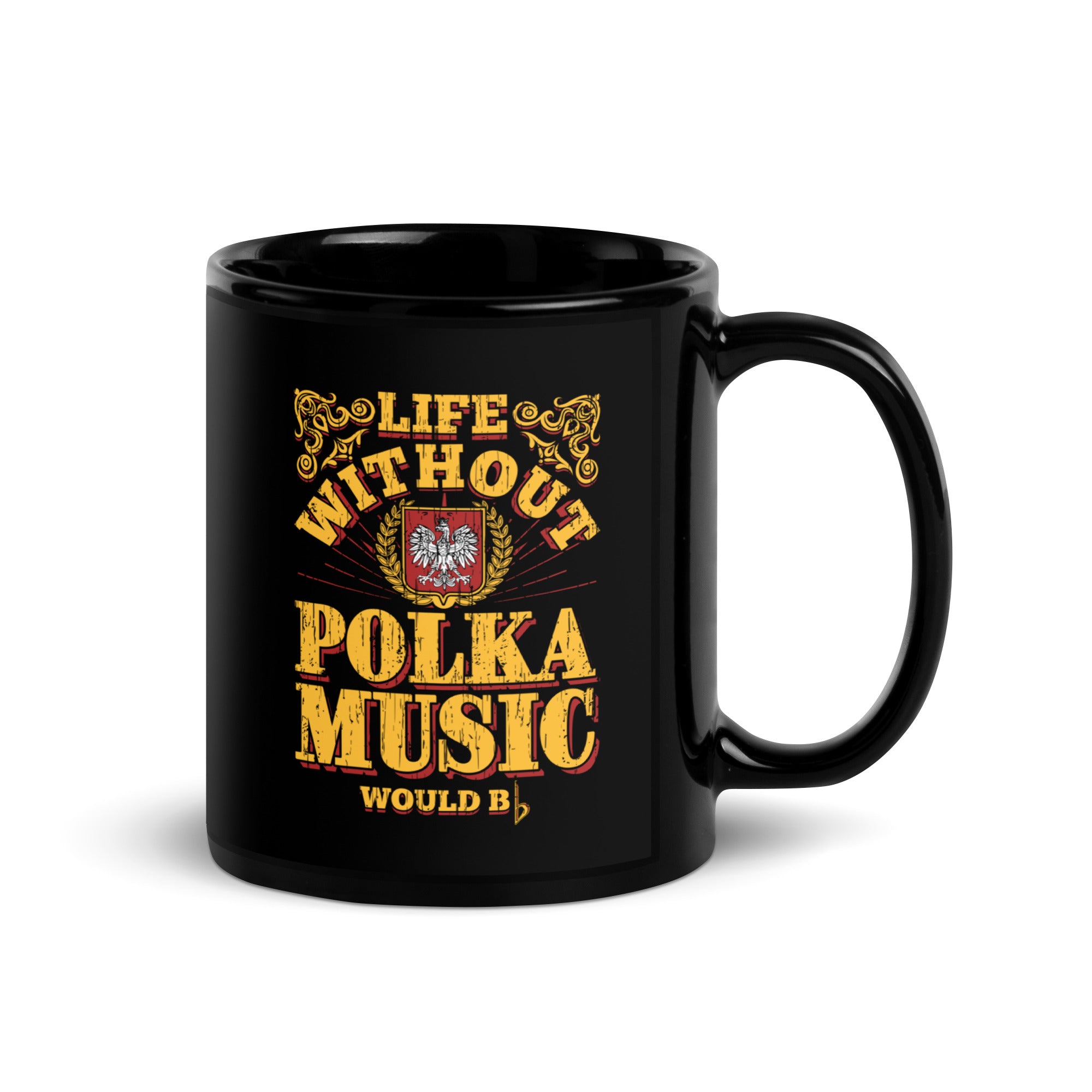 Life WIthout Polka Music Black Glossy Mug  Polish Shirt Store   