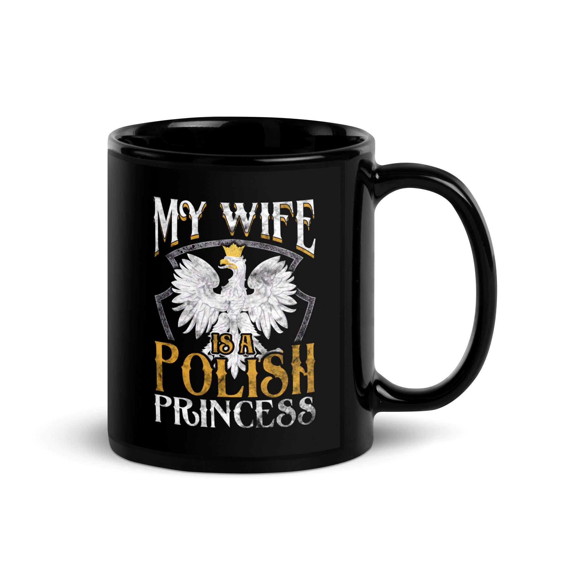 My Wife Is A Polish Princess Black Glossy Mug  Polish Shirt Store   