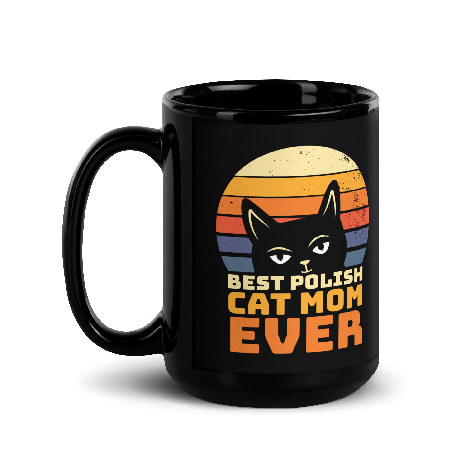 Best Polish Cat Mom Ever Black Glossy Mug  Polish Shirt Store 15 oz  