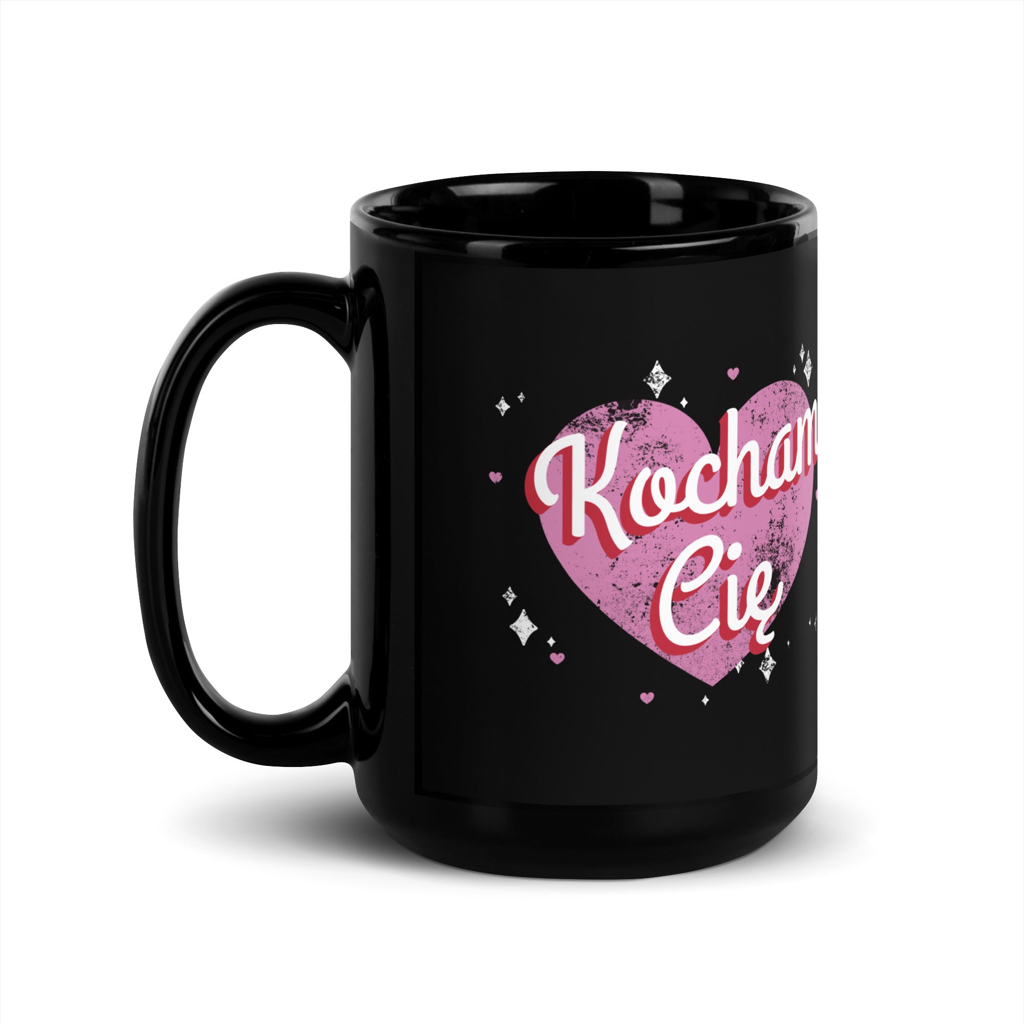 Kocham Cie Black Glossy Mug  Polish Shirt Store 15 oz  