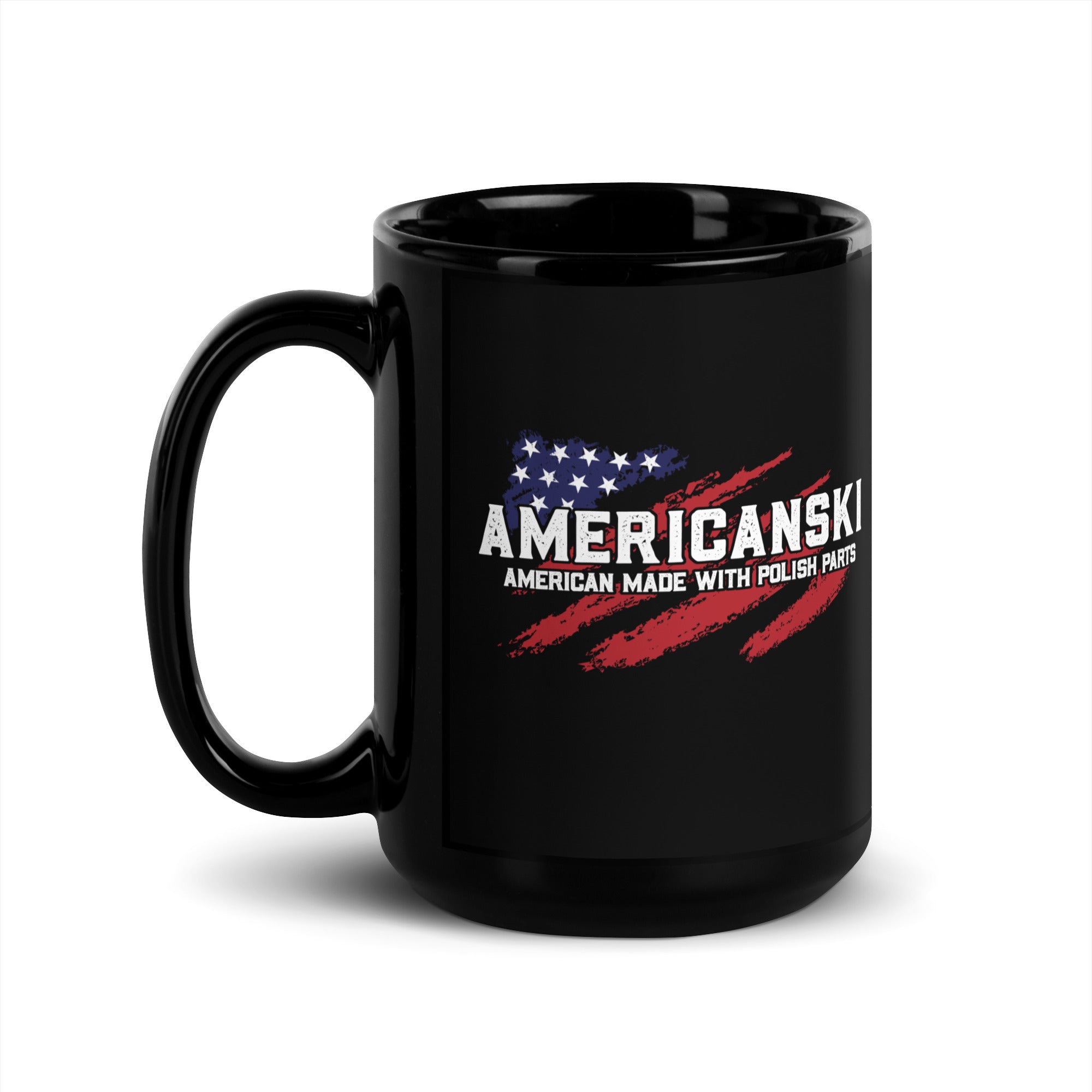 Americanski Black Glossy Mug  Polish Shirt Store 15 oz  