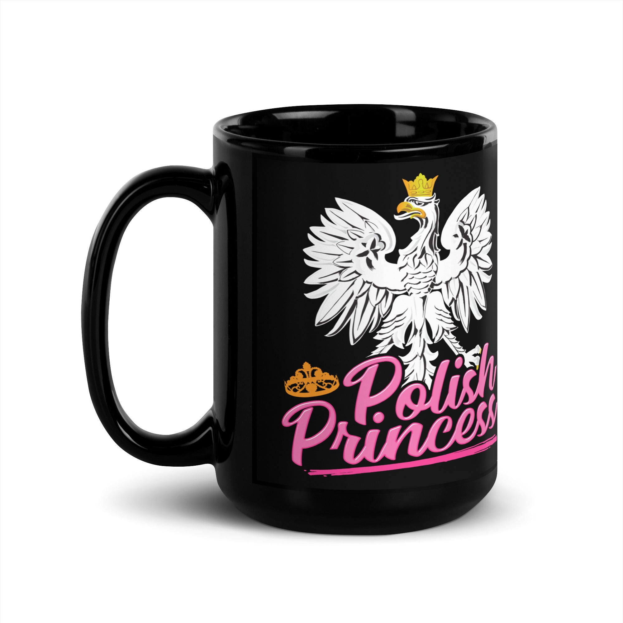 Polish Princess Black Glossy Mug  Polish Shirt Store 15 oz  