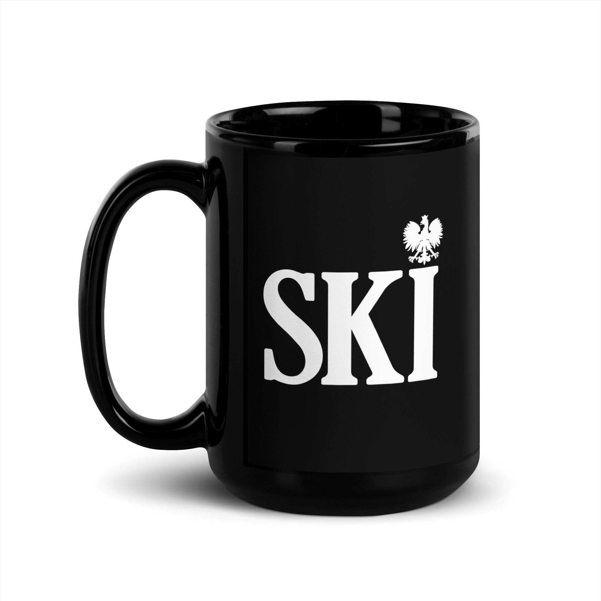 SKI Polish Surname Black Glossy Mug  Polish Shirt Store 15 oz  