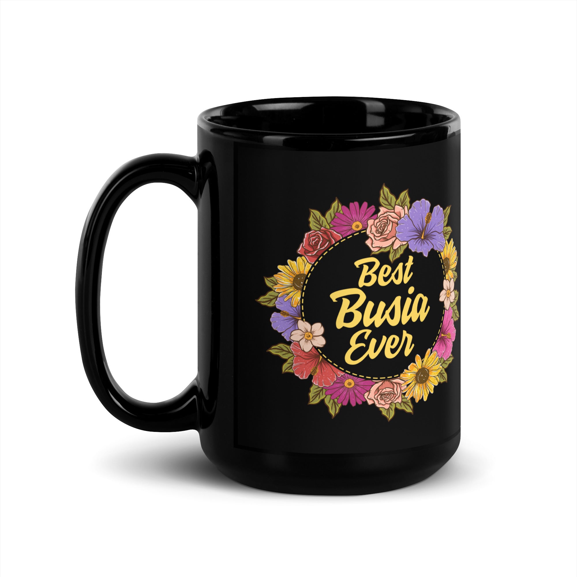 Best Busia Ever Black Glossy Mug  Polish Shirt Store 15 oz  