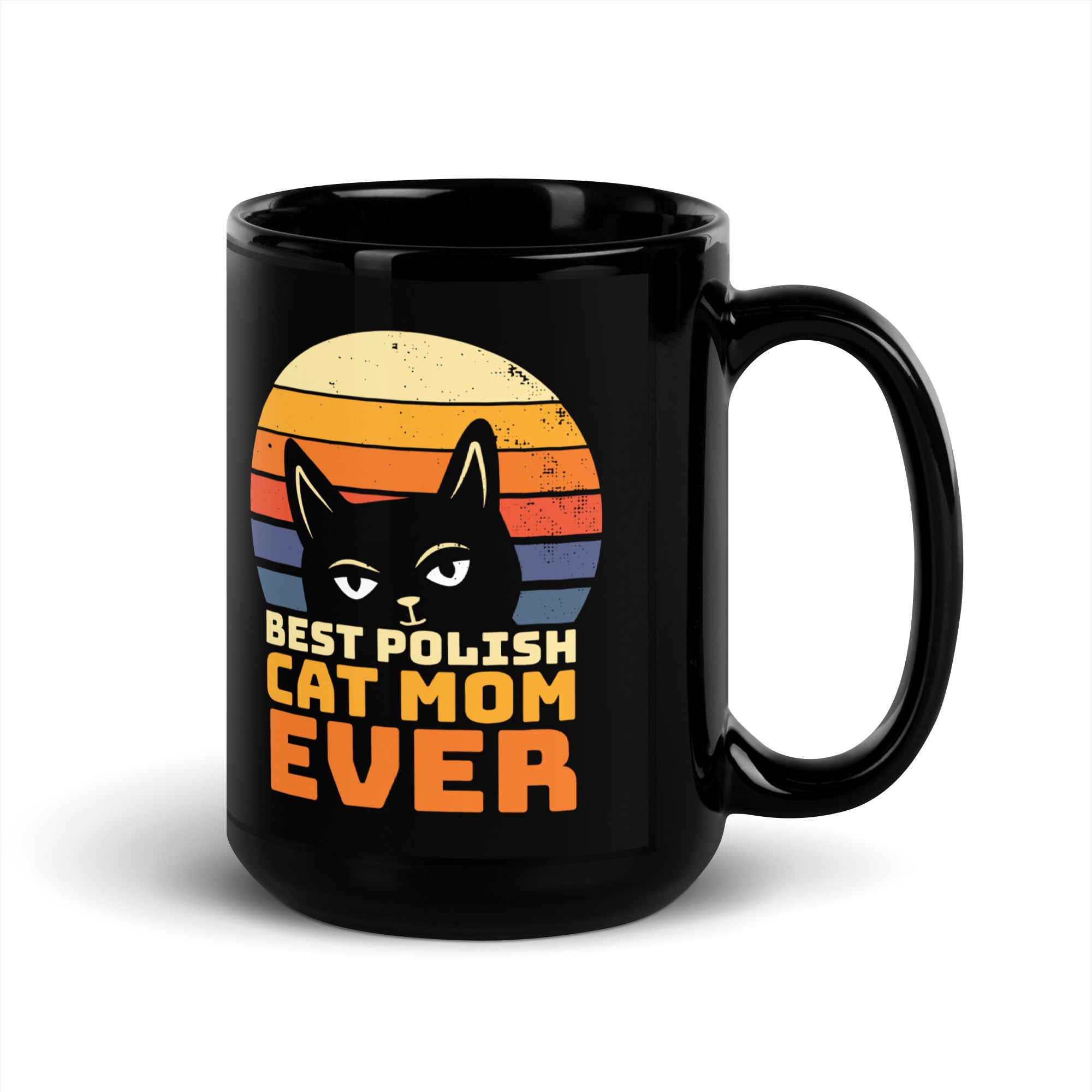 Best Polish Cat Mom Ever Black Glossy Mug  Polish Shirt Store   