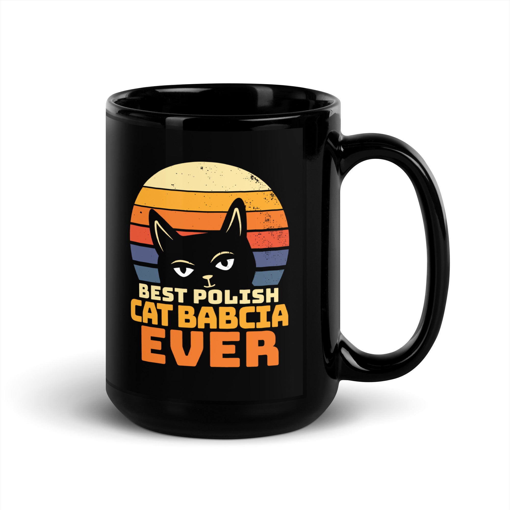 Best Polish Cat Babcia Ever Black Glossy Mug  Polish Shirt Store   