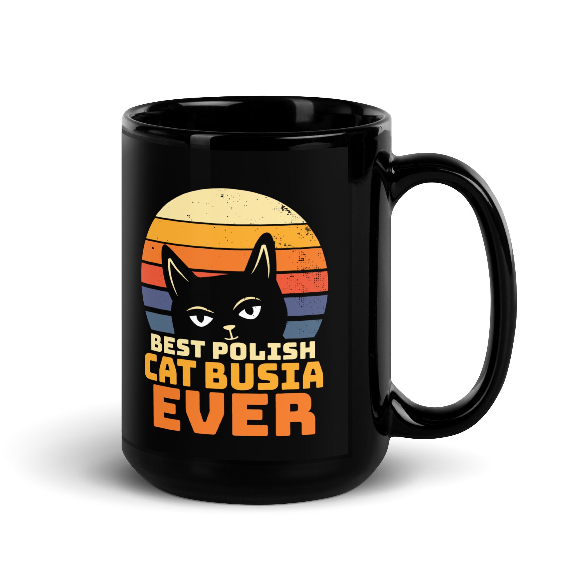Best Polish Cat Busia Ever Black Glossy Mug  Polish Shirt Store   