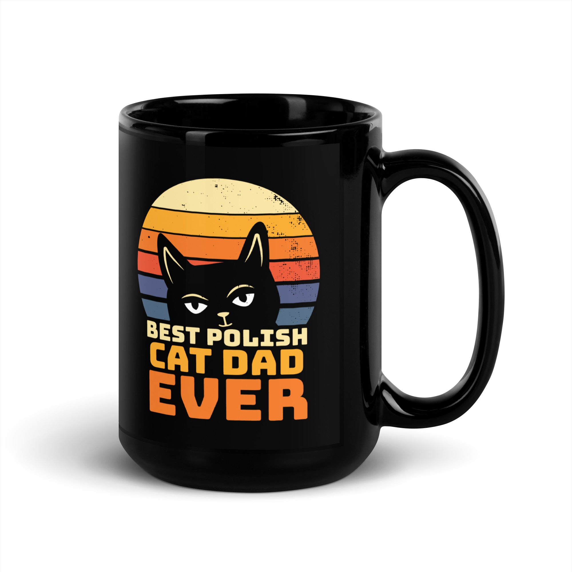 Best Polish Cat Dad Ever Black Glossy Mug  Polish Shirt Store   