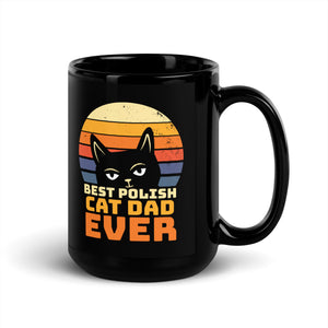 Best Polish Cat Dad Ever Black Glossy Mug -  - Polish Shirt Store