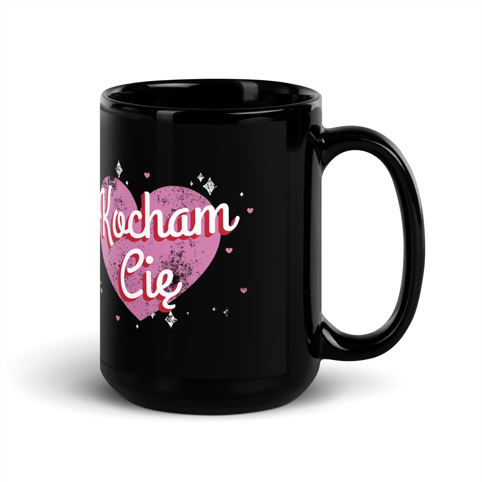 Kocham Cie Black Glossy Mug  Polish Shirt Store   