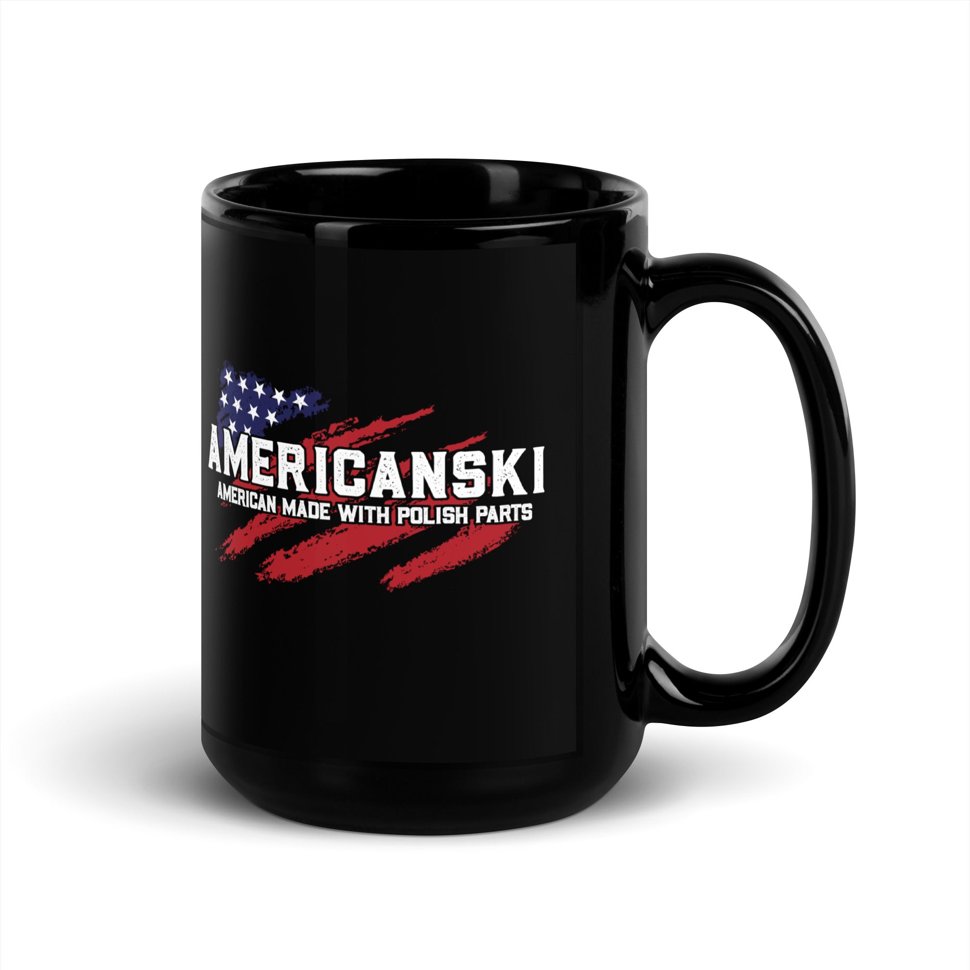 Americanski Black Glossy Mug  Polish Shirt Store   