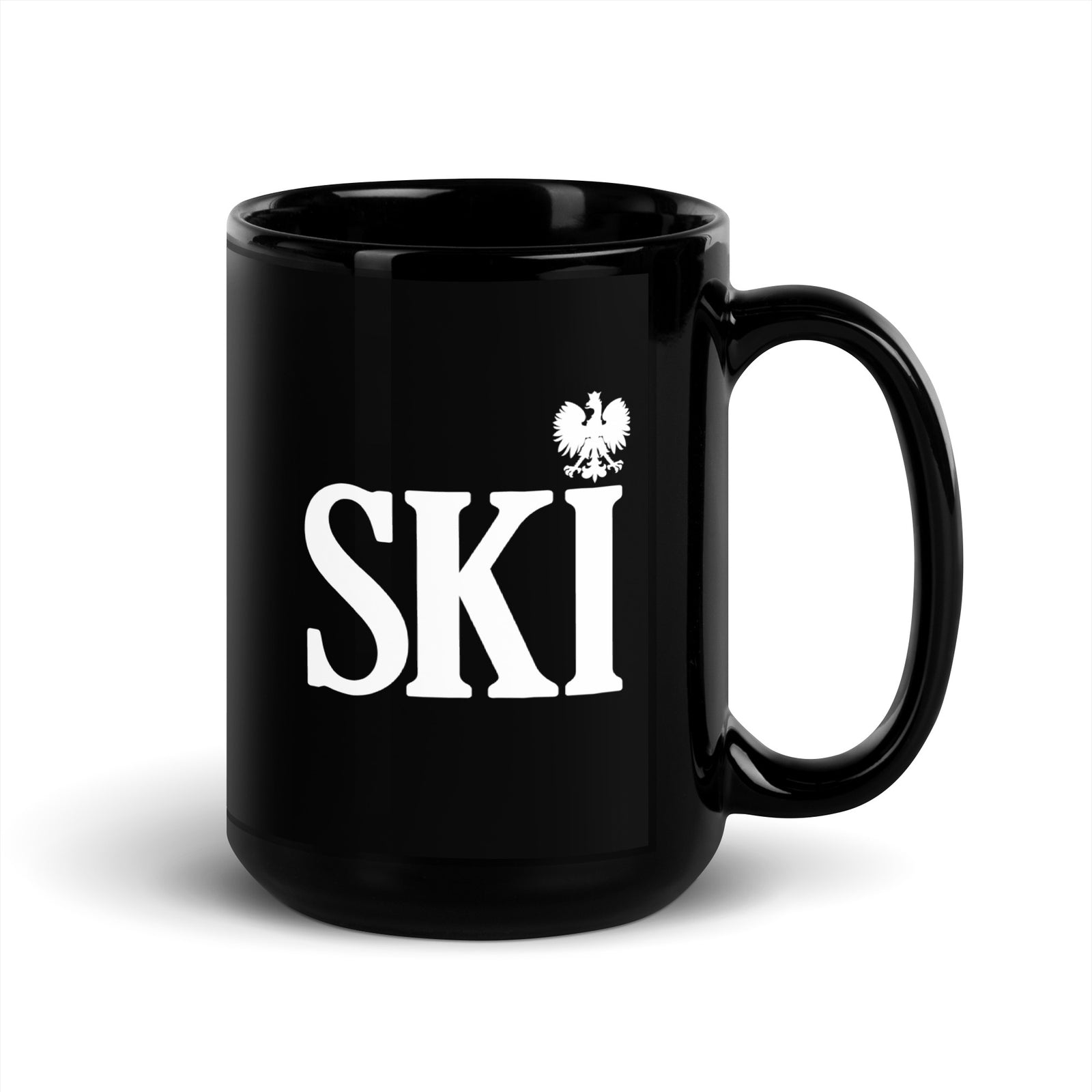 SKI Polish Surname Black Glossy Mug  Polish Shirt Store   