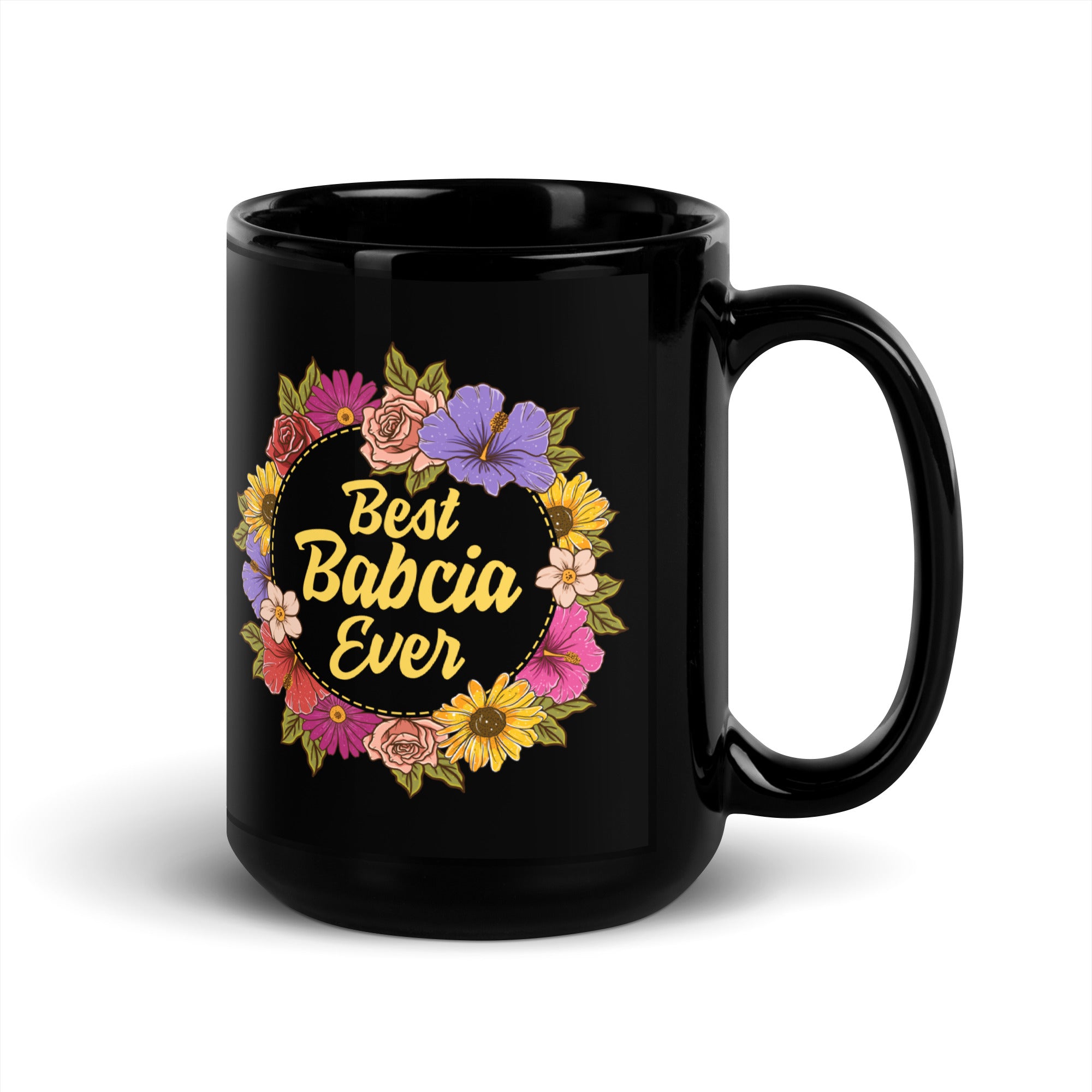 Best Babcia Ever Black Glossy Mug  Polish Shirt Store   