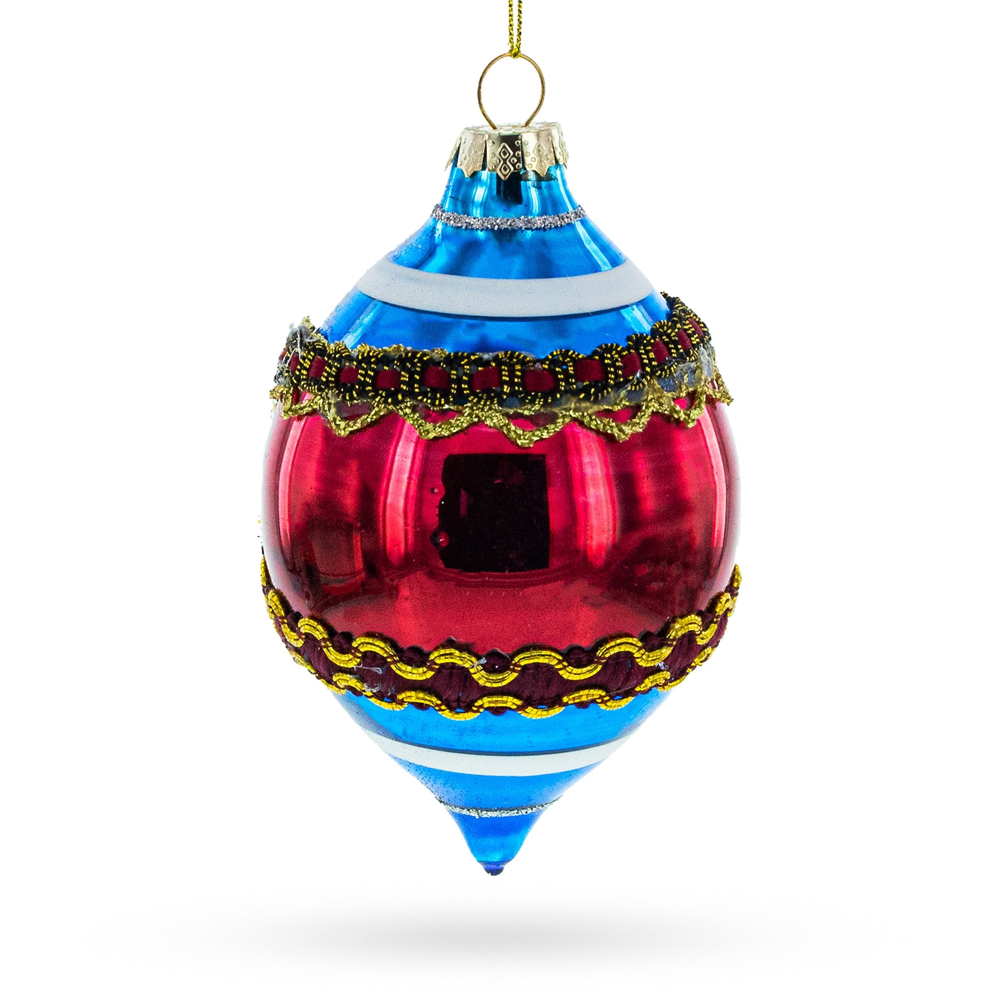 Retro Reflection Blue Retro-Inspired Glass Christmas Ornament