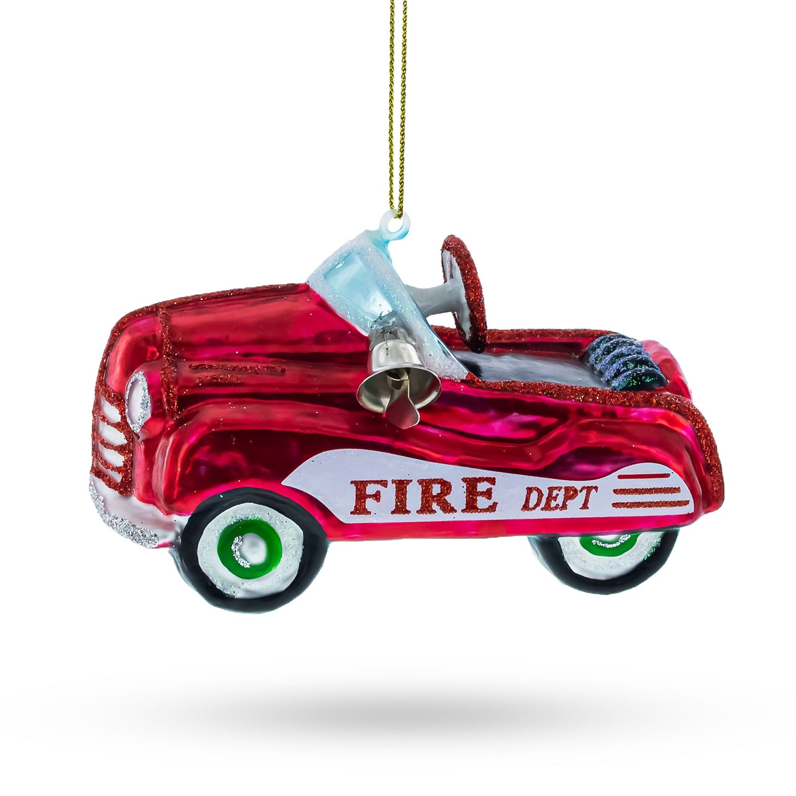 Retro Toy Car Glass Christmas Ornament