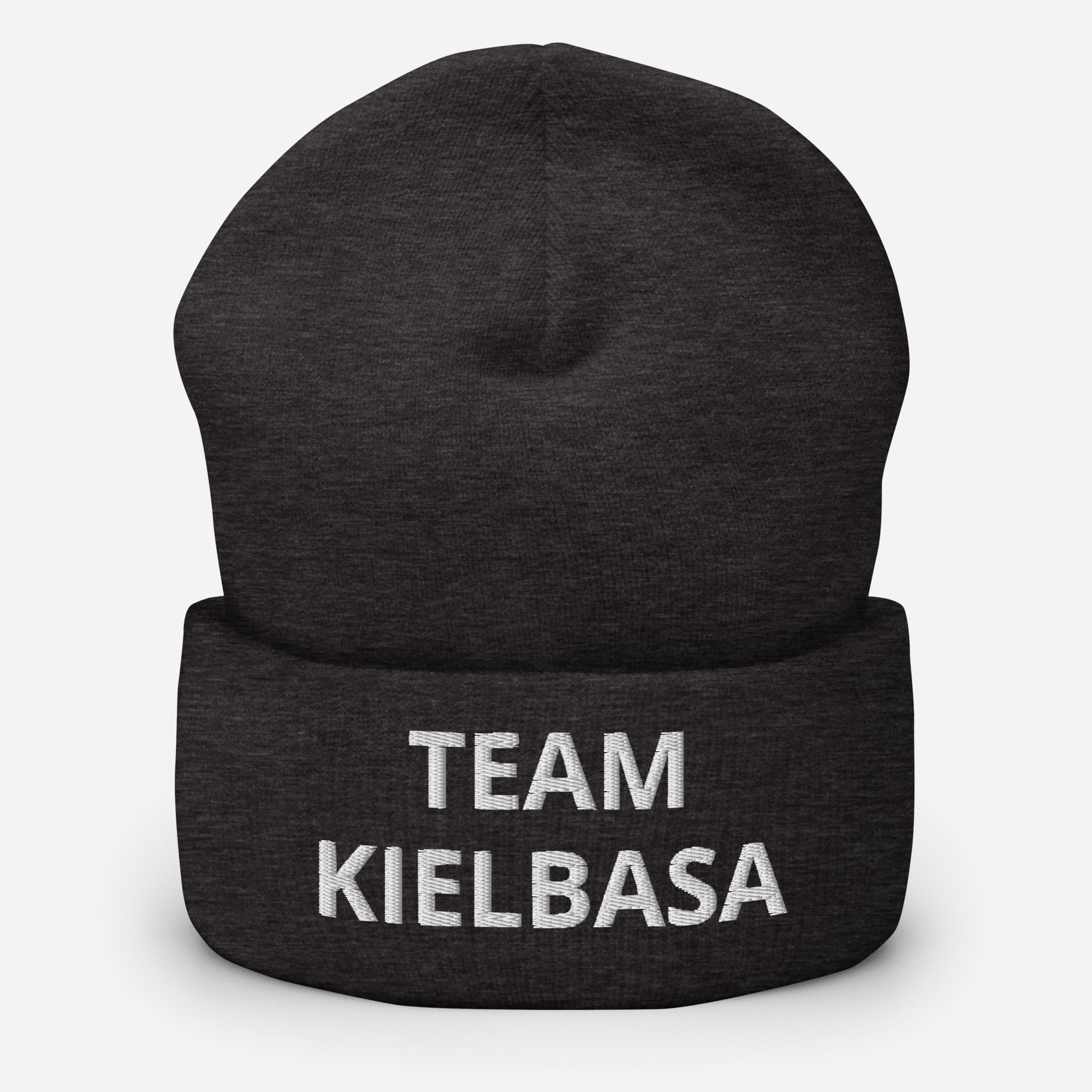 Team Kielbasa Cuffed Beanie  Polish Shirt Store Dark Grey  